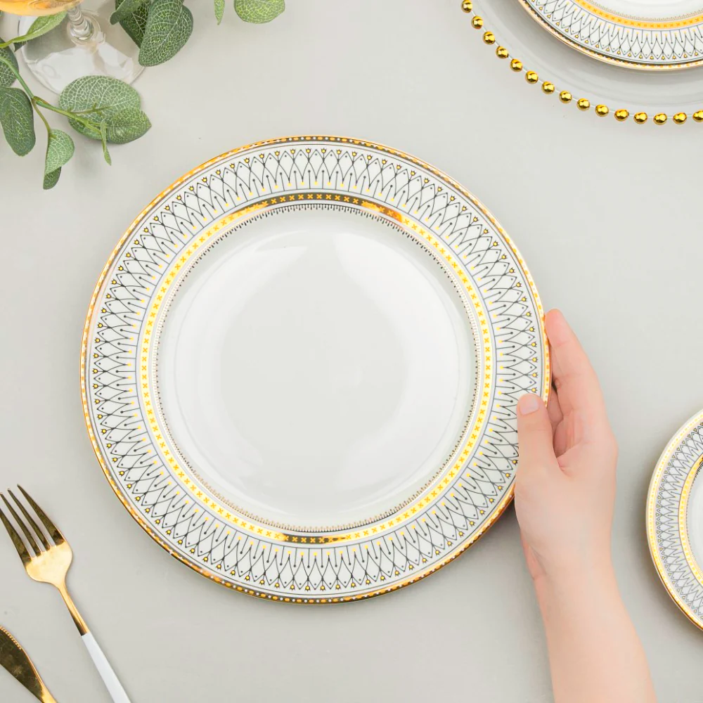 Gold Detailed Glam Dinner Plate 10 Inch - Image 2