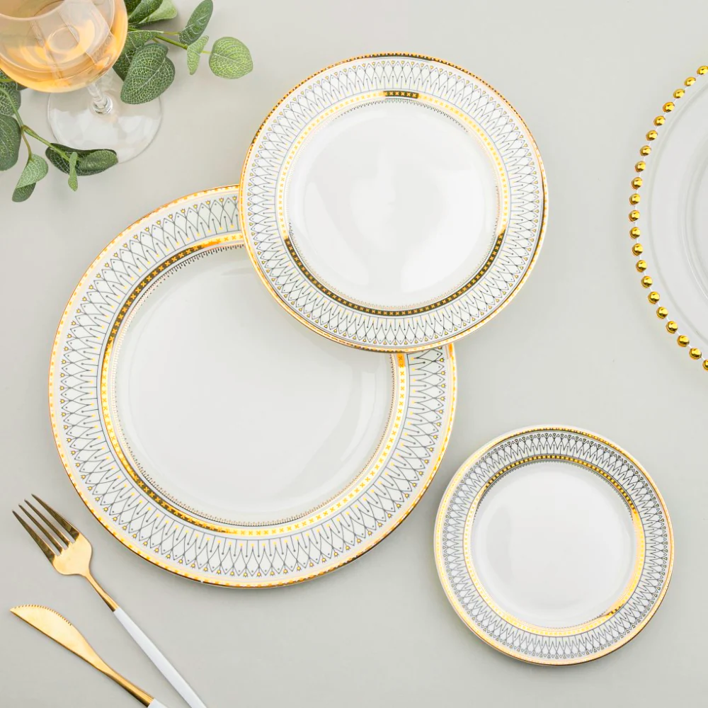 Gold Detailed Glam Dinner Plate 10 Inch - Image 6
