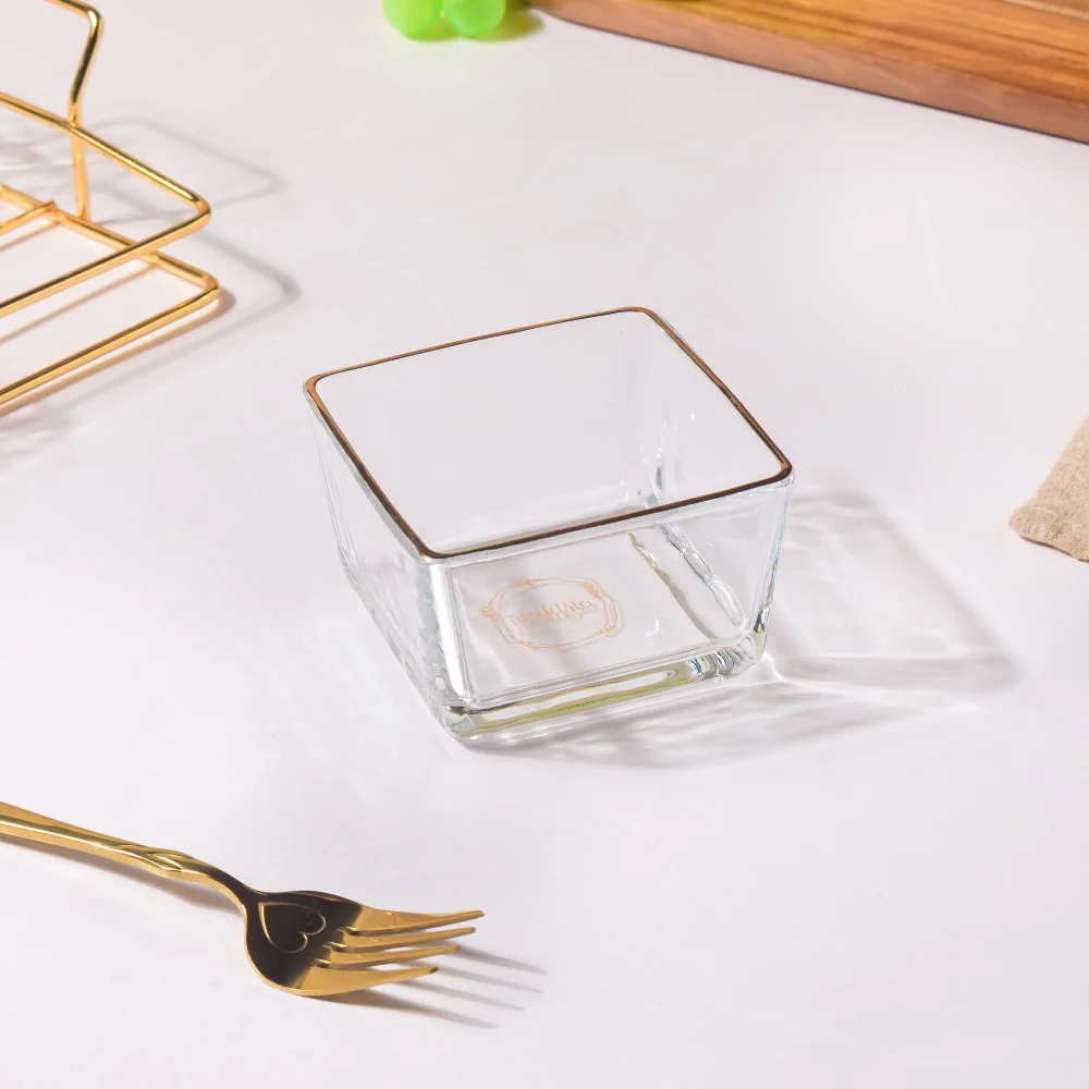 Gold Detailed Glass Bowls And Tray Set Of 7 200ml - Image 8