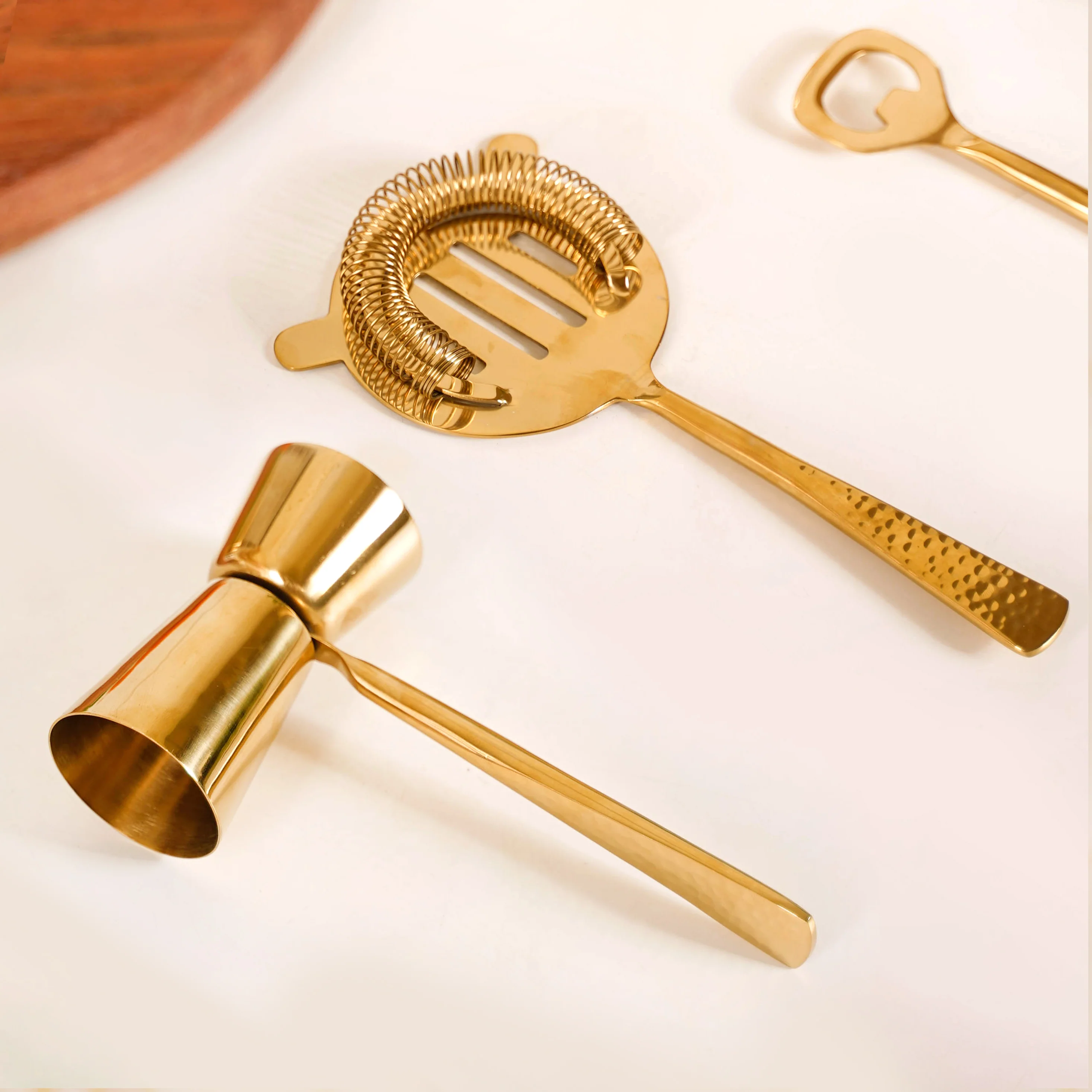 Gold Hammered Texture Bar Tool Set Of 7 - Image 10