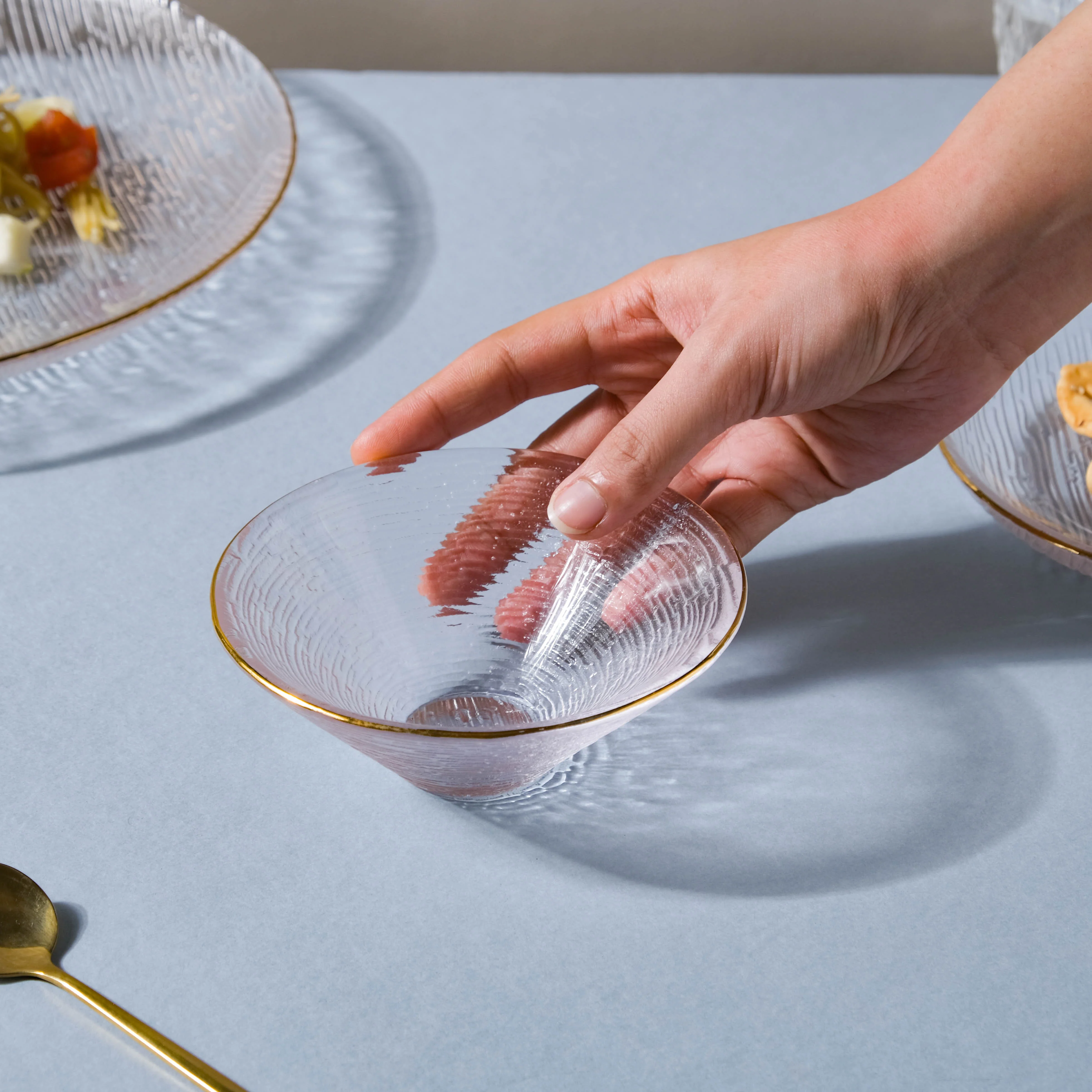 Gold Rimmed Glass Dessert Bowl 100 ml - Image 2