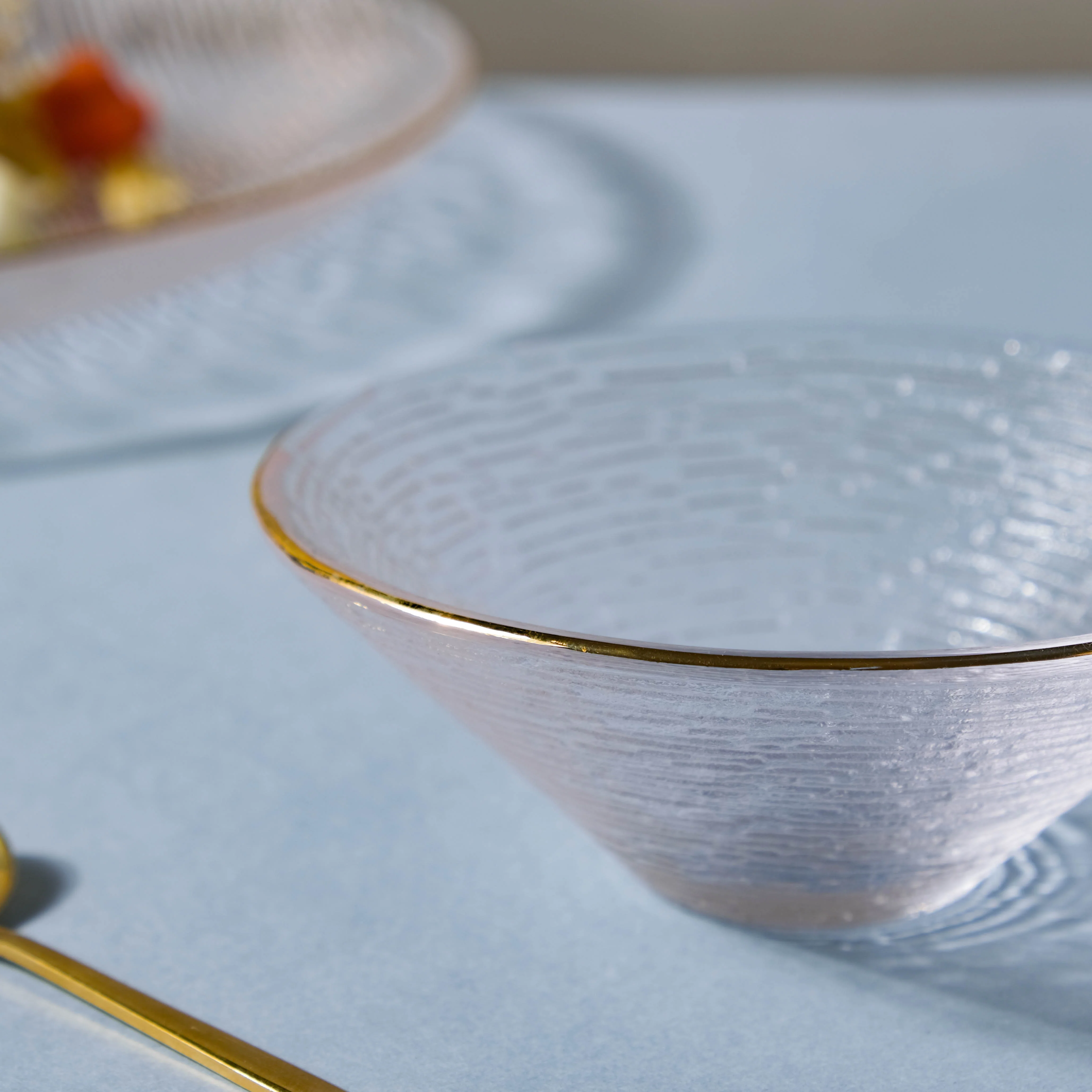 Gold Rimmed Glass Dessert Bowl 100 ml - Image 6