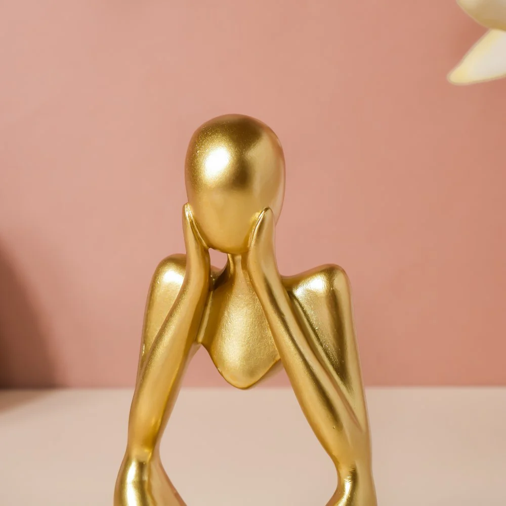 Gold Sitting Showpiece In Thought - Image 5