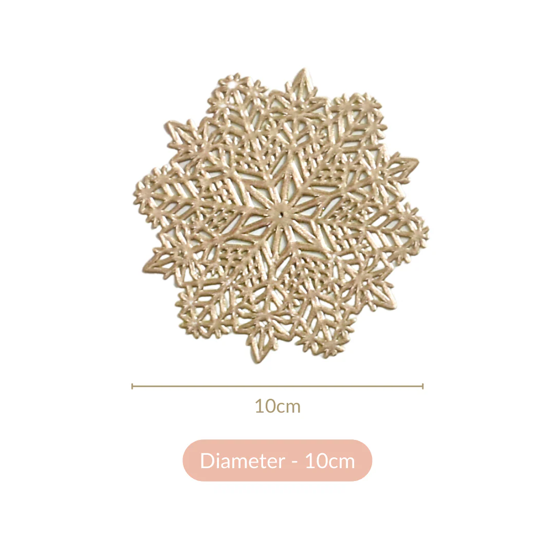 Gold Snowflake Coaster Set Of 6 - Image 6
