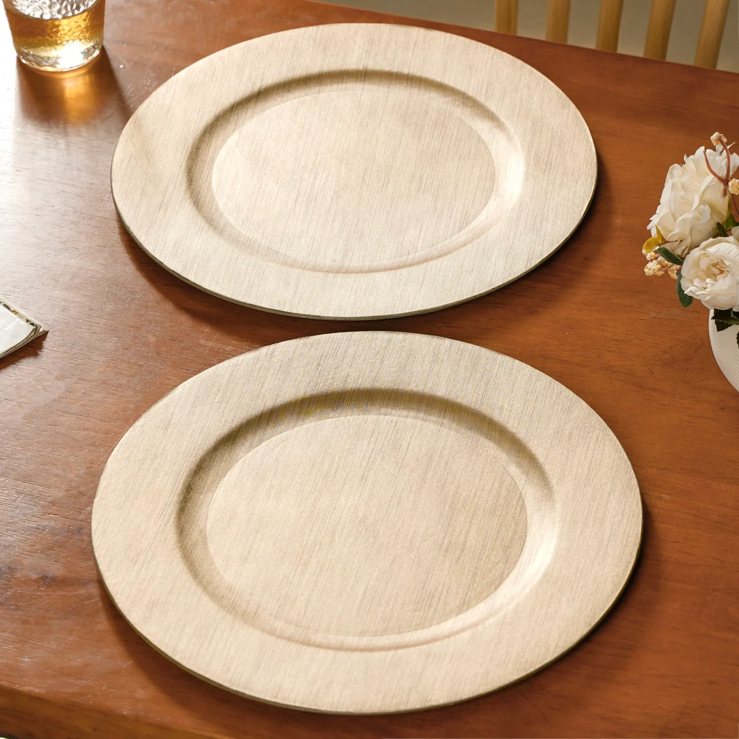 Gold Textured Charger Plates Set Of 6 13 Inch - Image 10