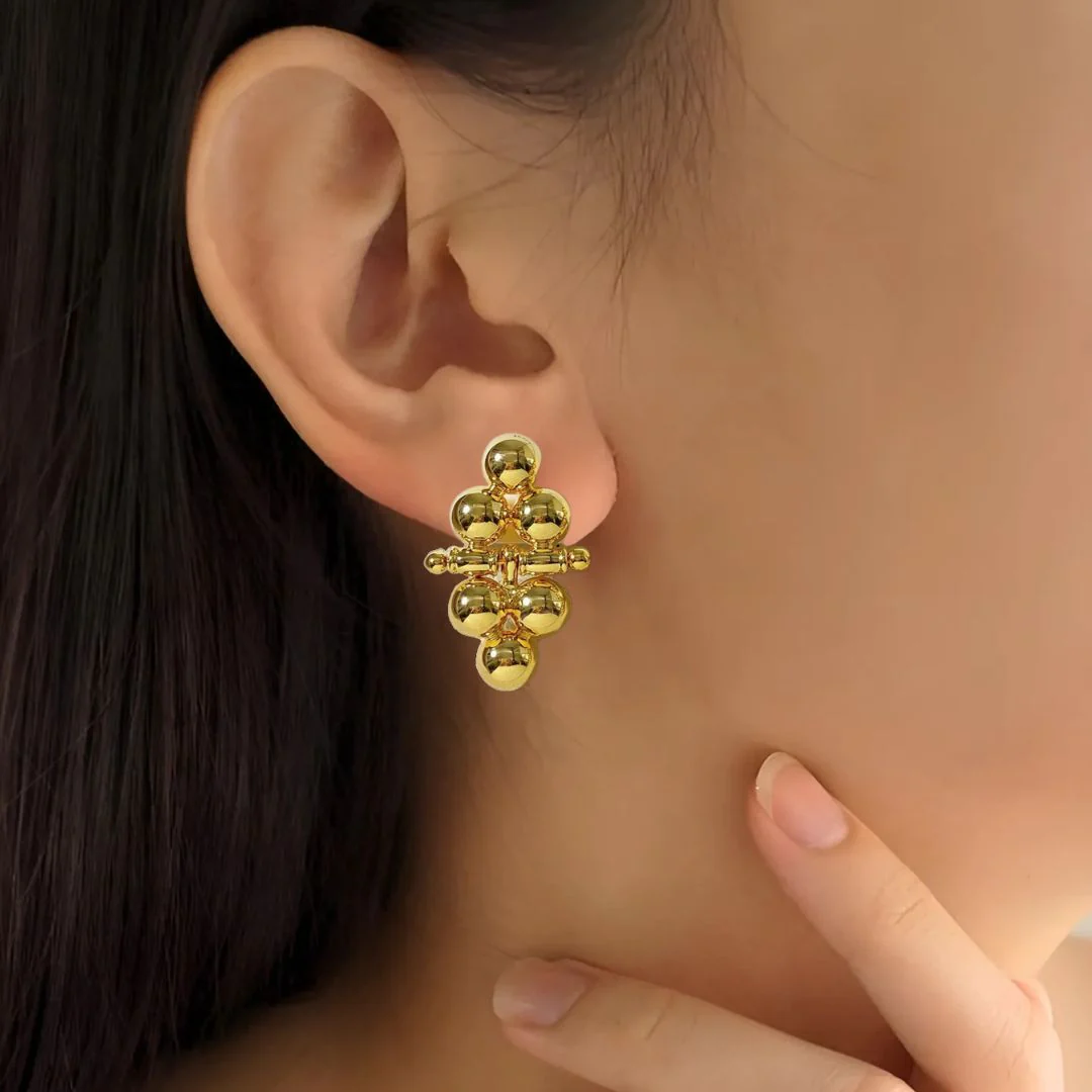 Gold Triad Earrings - Image 2