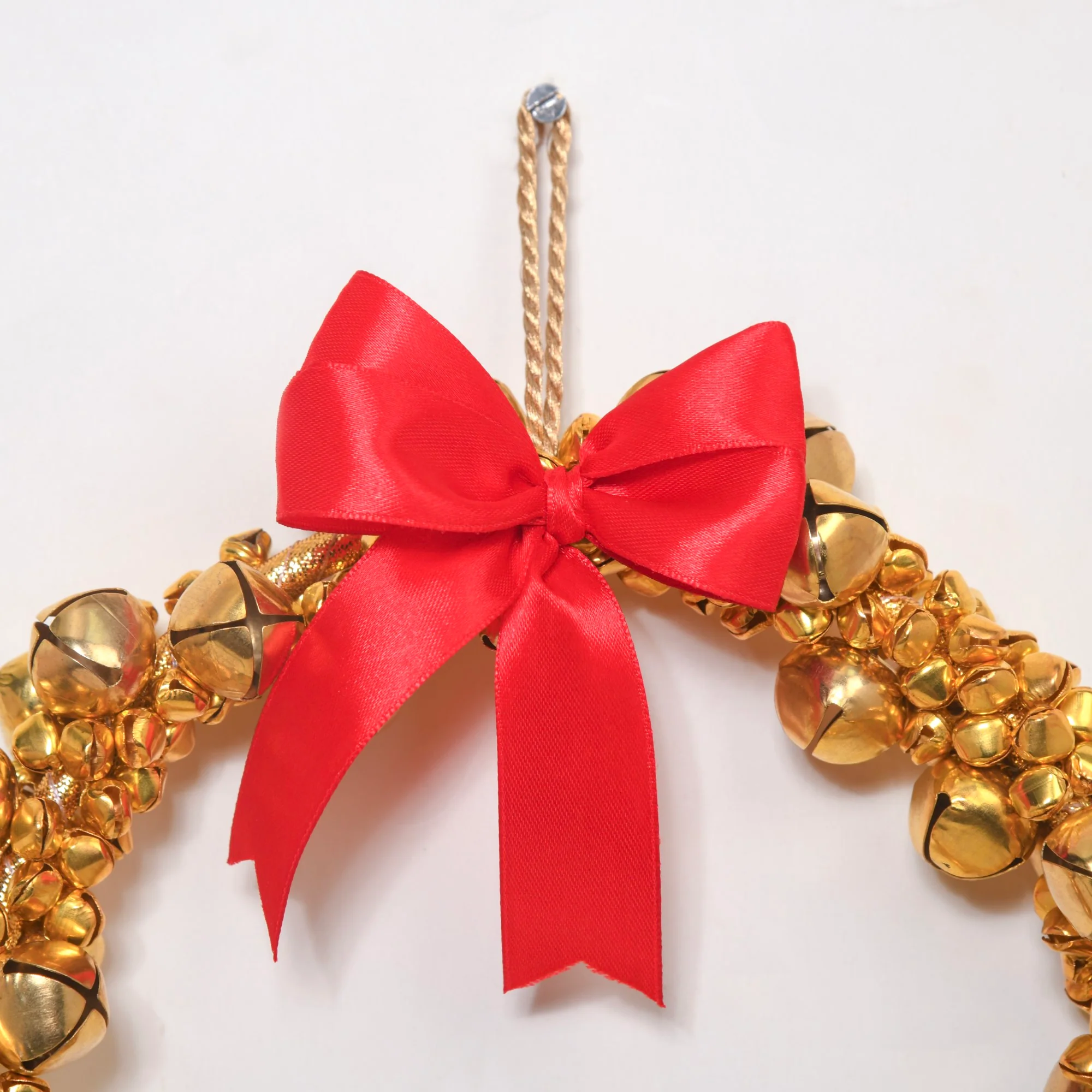 Gold Wreath With Bells 8 Inch - Image 4