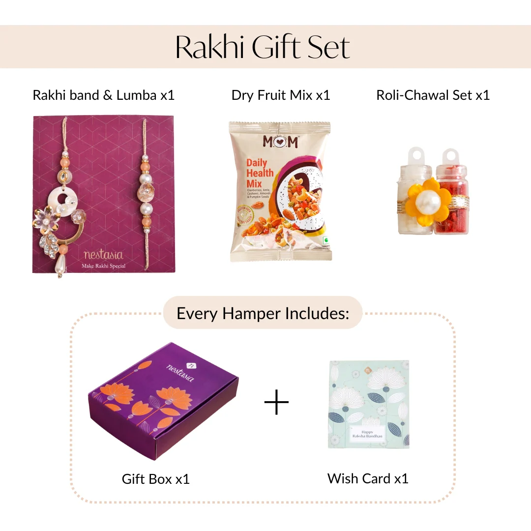 Golden Bloom Rakhi-Lumba Set - Image 4