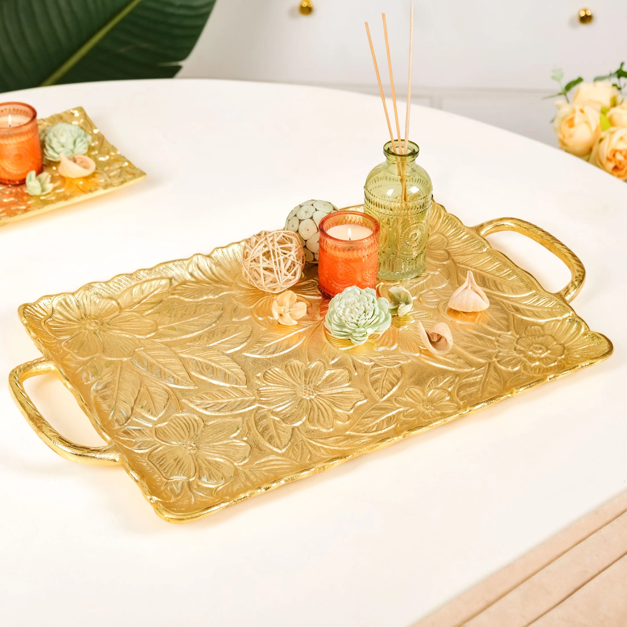 Golden Crest Royalcore Embossed Metal Tray Large - Image 6