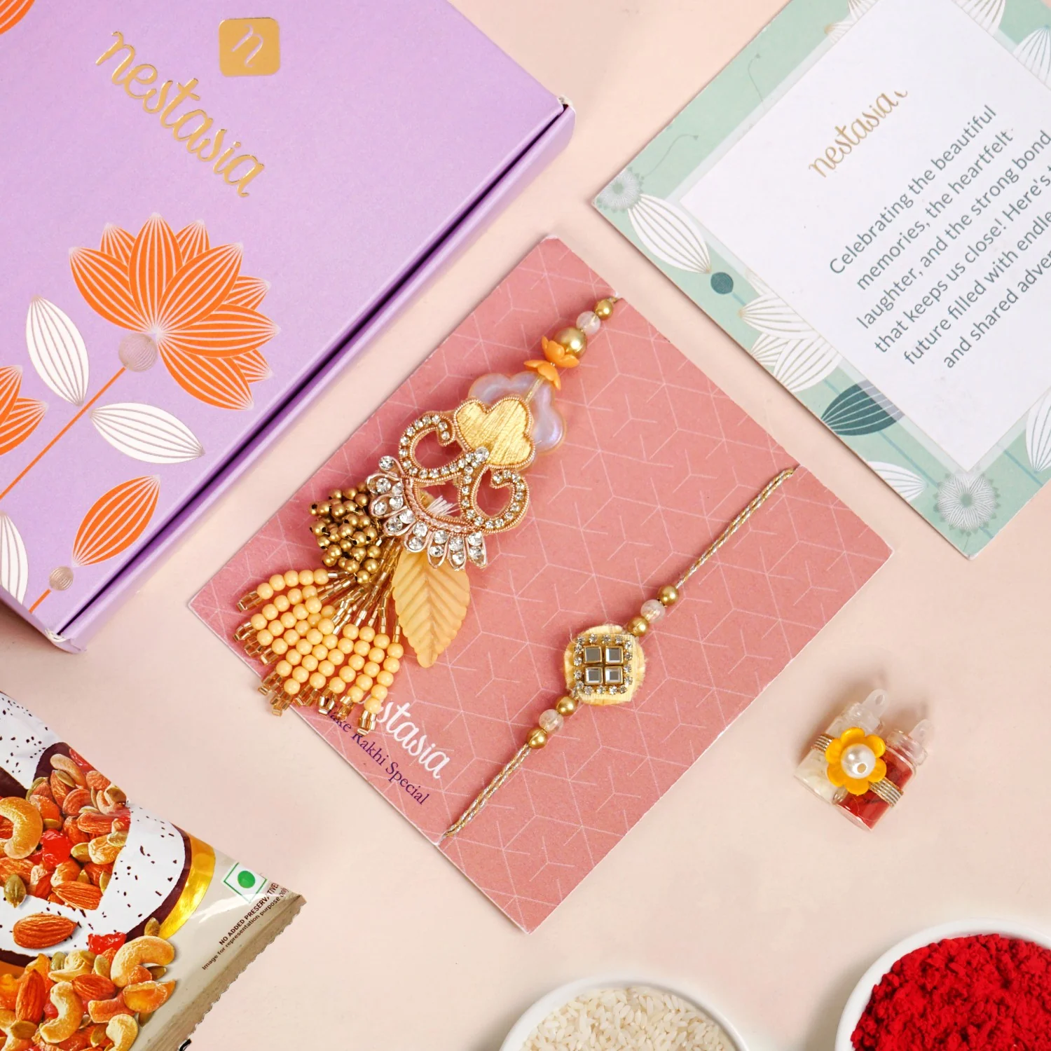 Golden Glow Rakhi Lumba Gift Set - Image 2