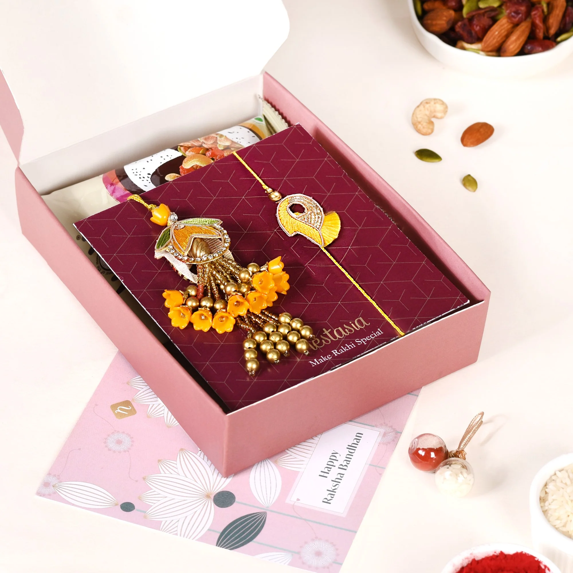 Golden Paradise Rakhi Hamper For Bhaiya Bhabhi - Image 3