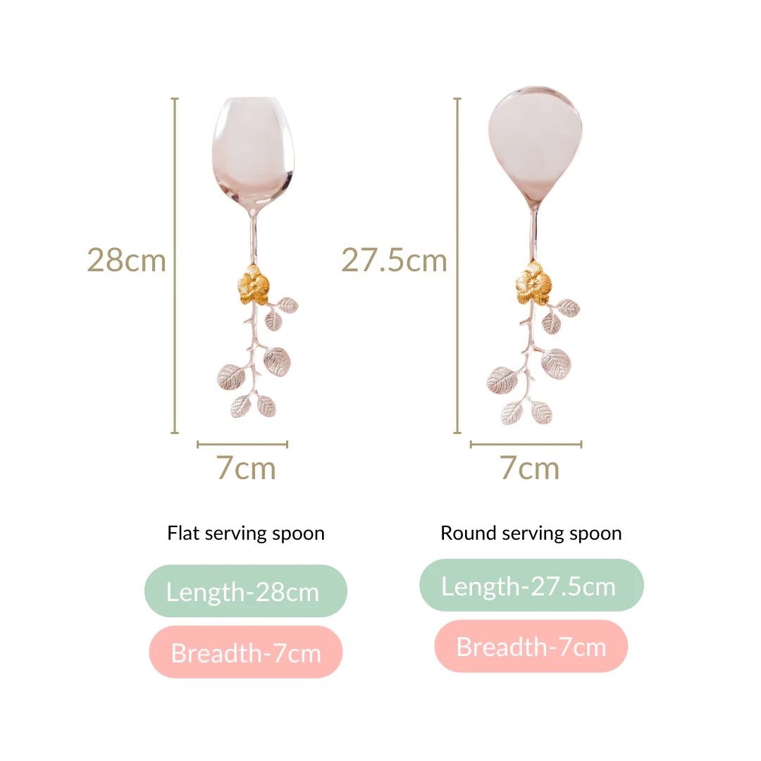 Golden Rose Metal Serving Spoon Set Of 2 - Image 7