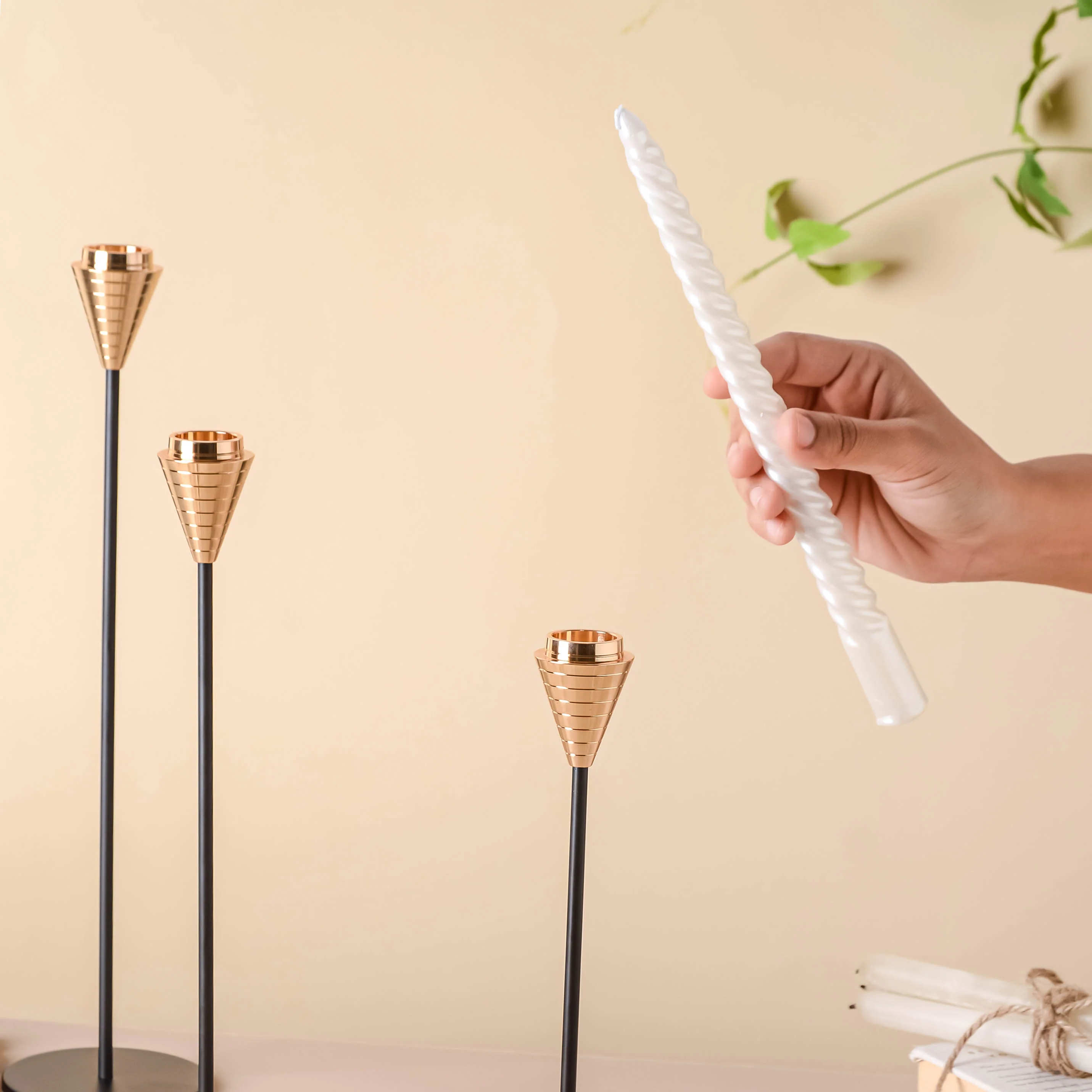 Golden Tip Candle Stand Set Of 3 - Image 8
