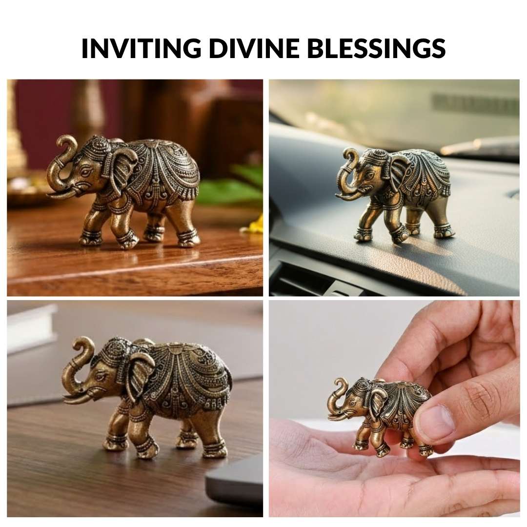 Good Luck Elephant Idol Pure Brass Set With Gift Box Of 23cm - Image 7
