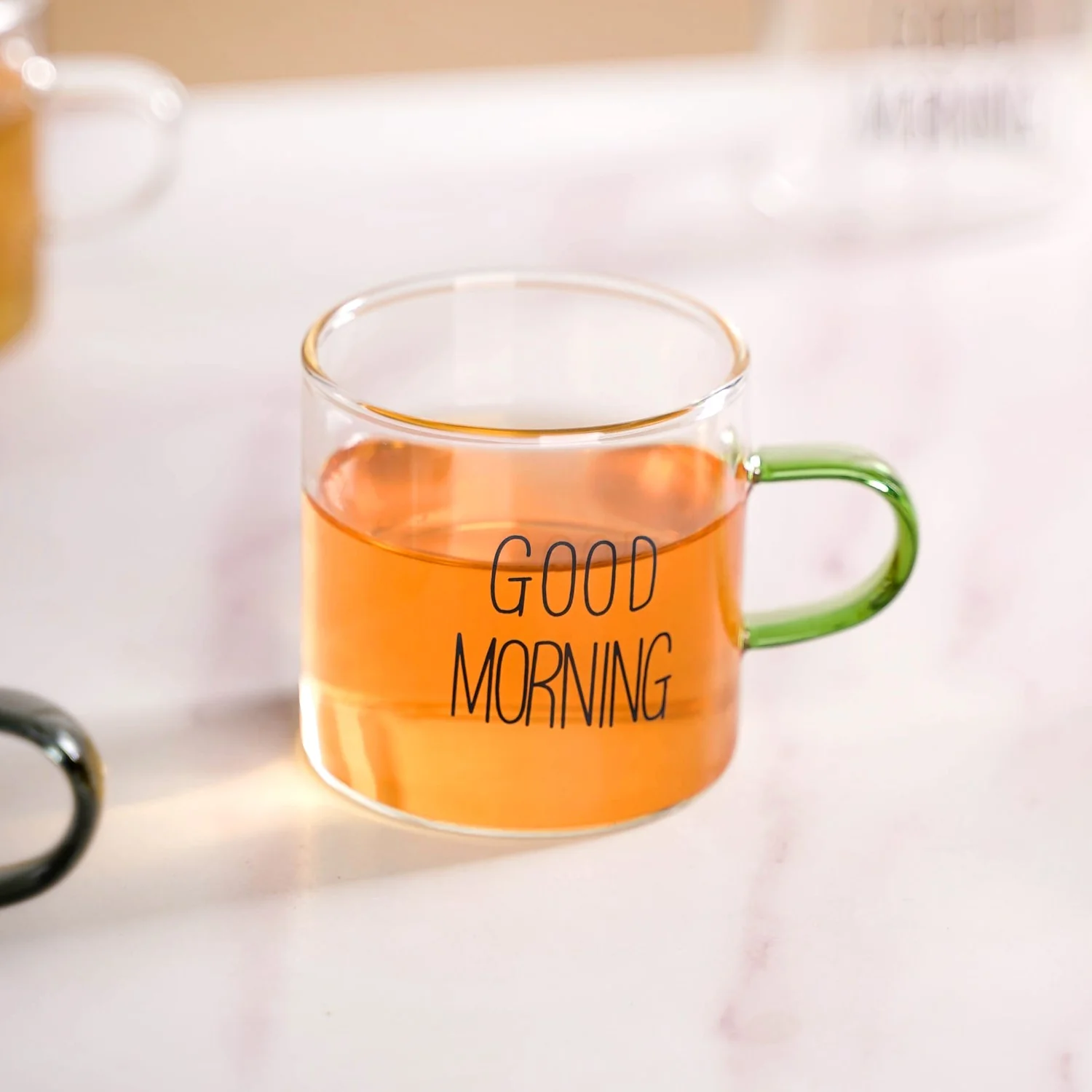 Good Morning Assorted Multicolour Handle Tea Cups Set Of 6 130ml - Image 10