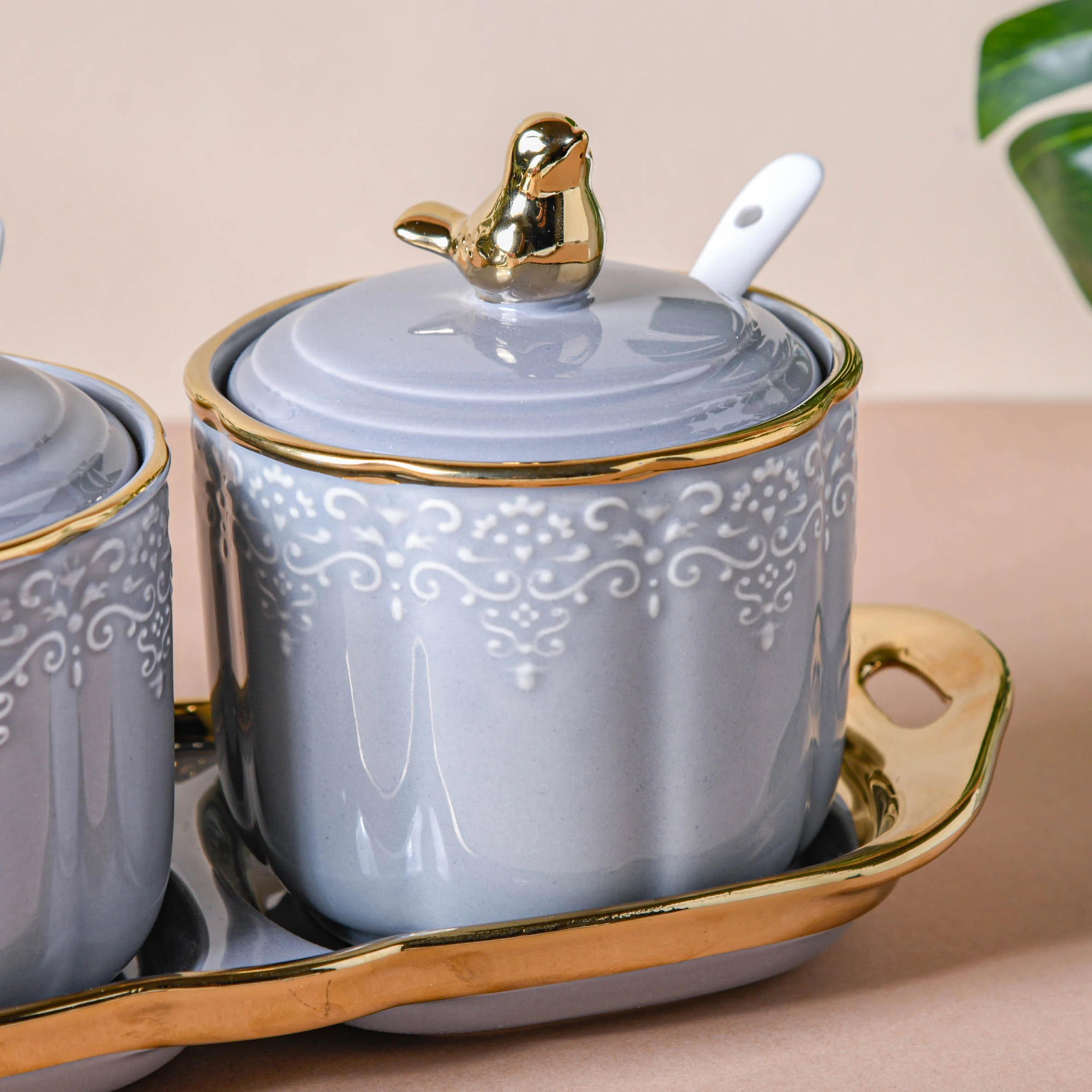Gray Vintage Spice Jar Set of 3 - Image 3