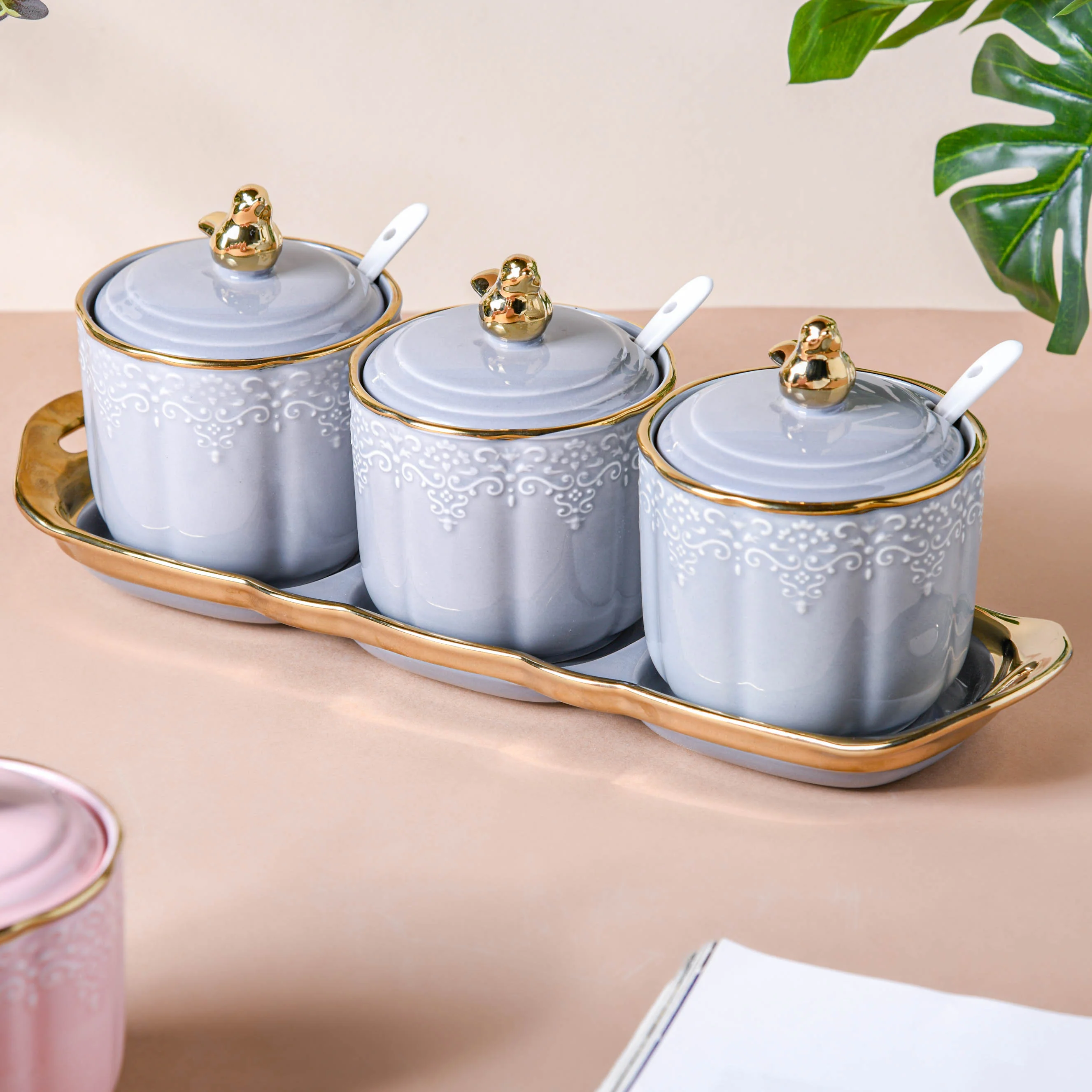 Gray Vintage Spice Jar Set of 3 - Image 4