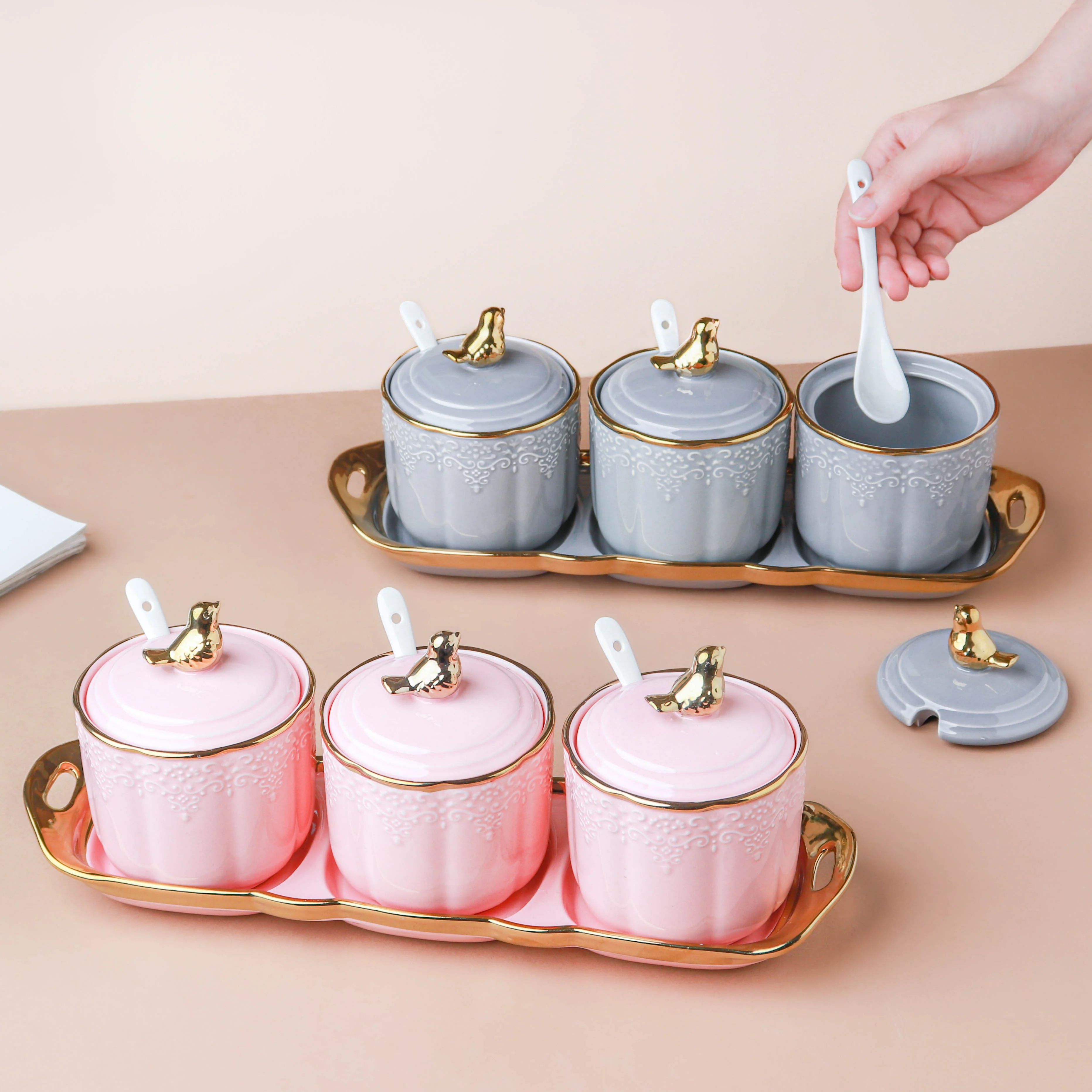 Gray Vintage Spice Jar Set of 3 - Image 8