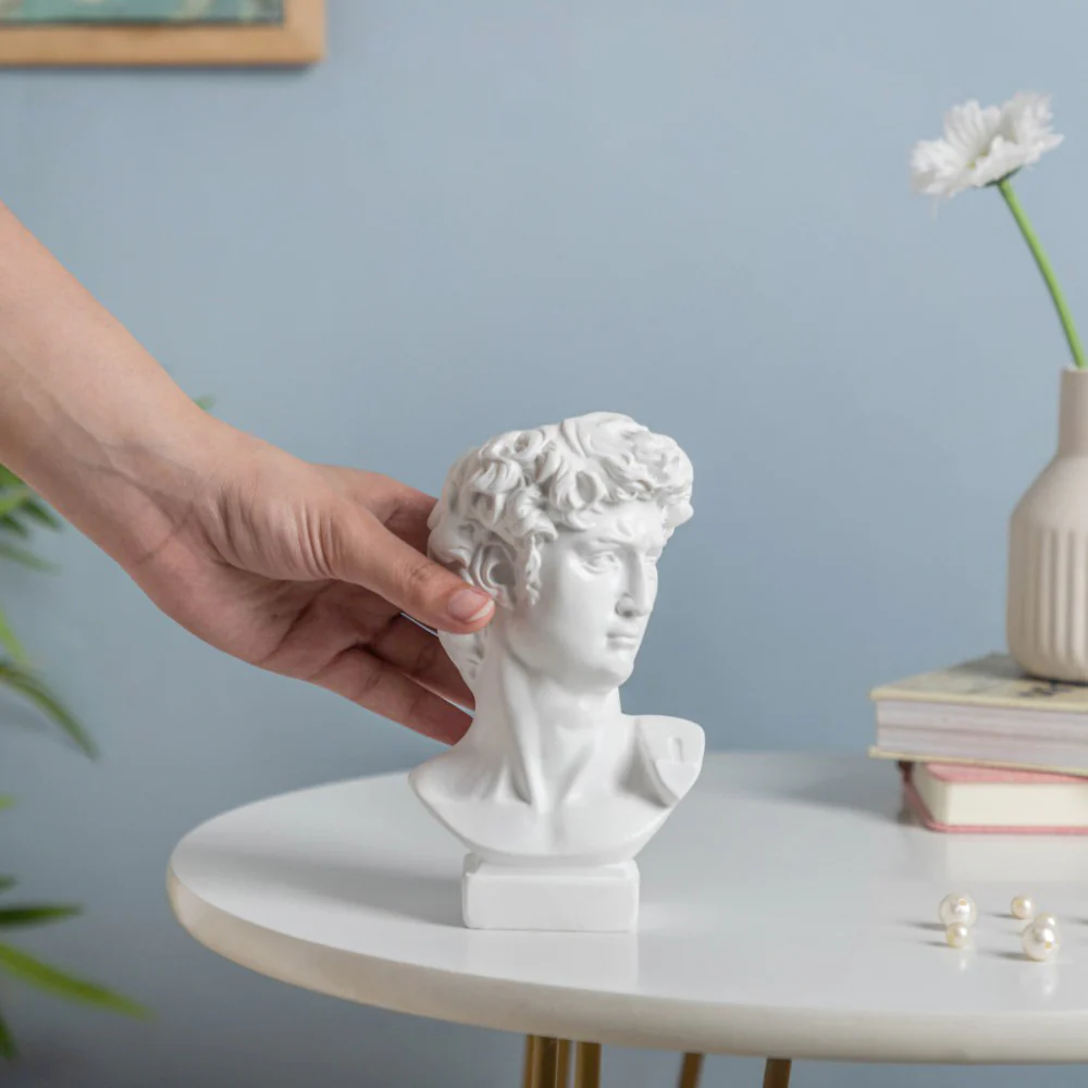 Greek Sculpture Resin Decor Pen Stand White 6 Inch - Image 2