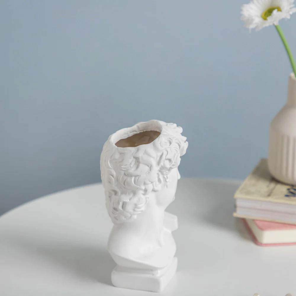 Greek Sculpture Resin Decor Pen Stand White 6 Inch - Image 6