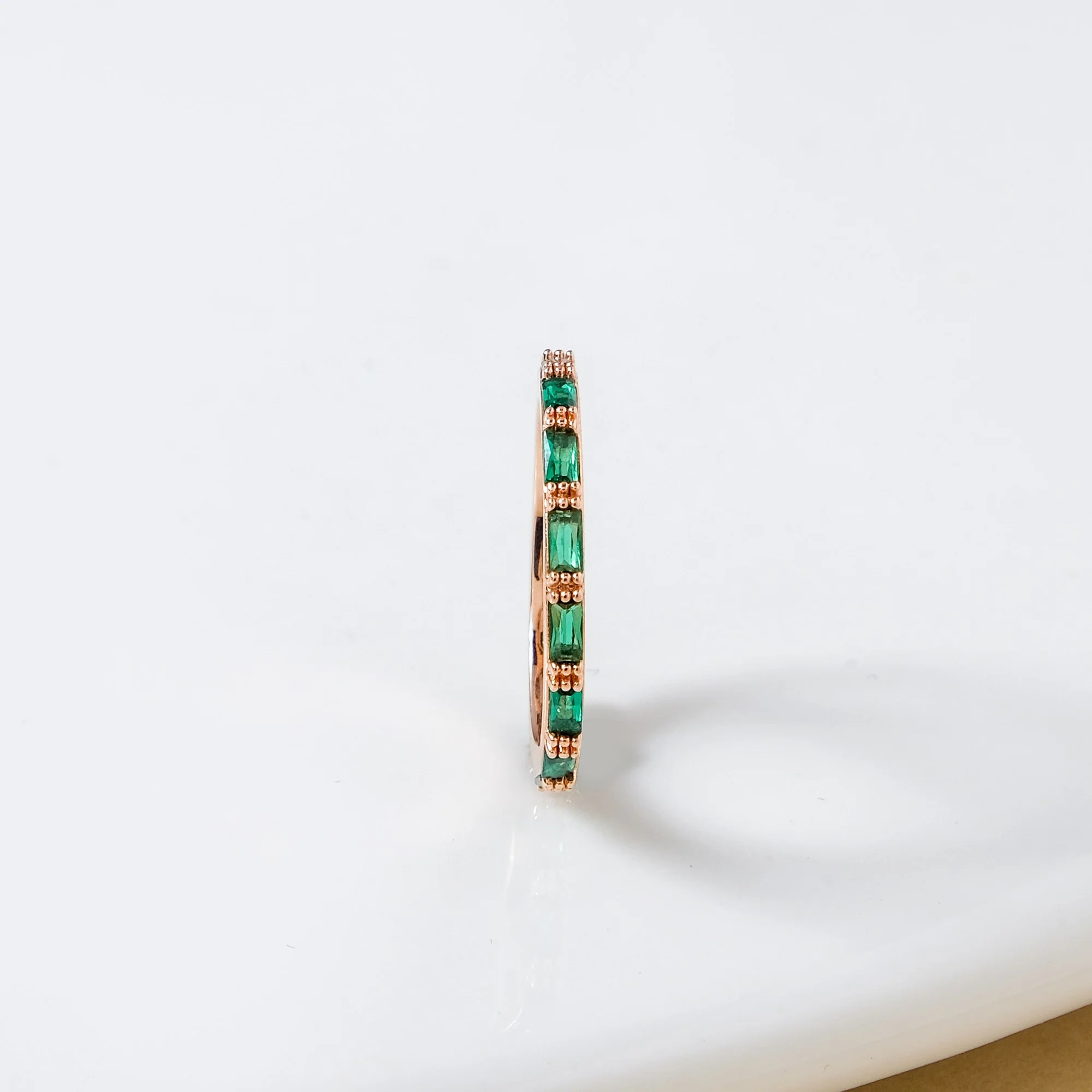Green And Gold Dainty Finger Ring - Image 5