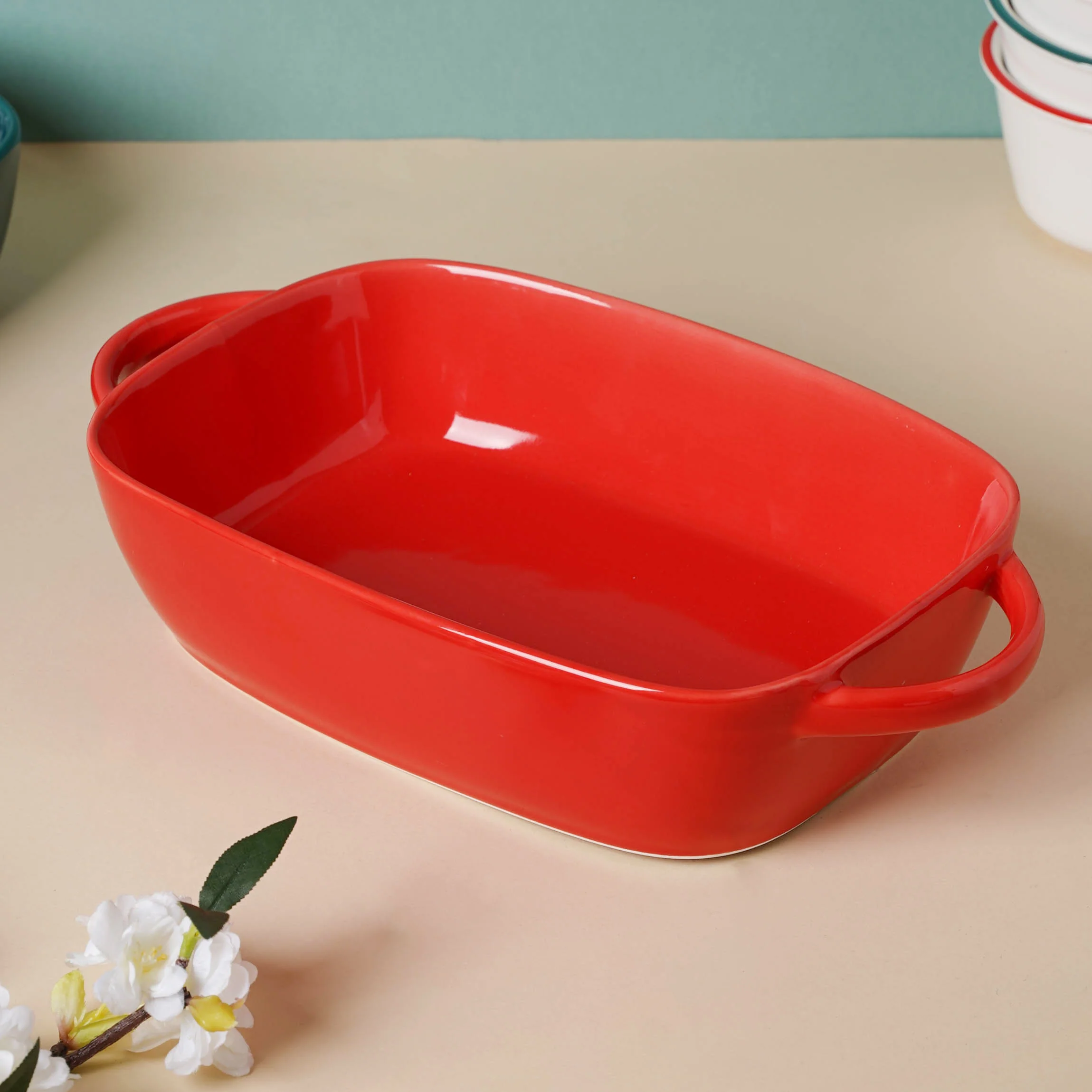 Green and Red Toujours 16 Piece Snack Set For 6 - Image 7