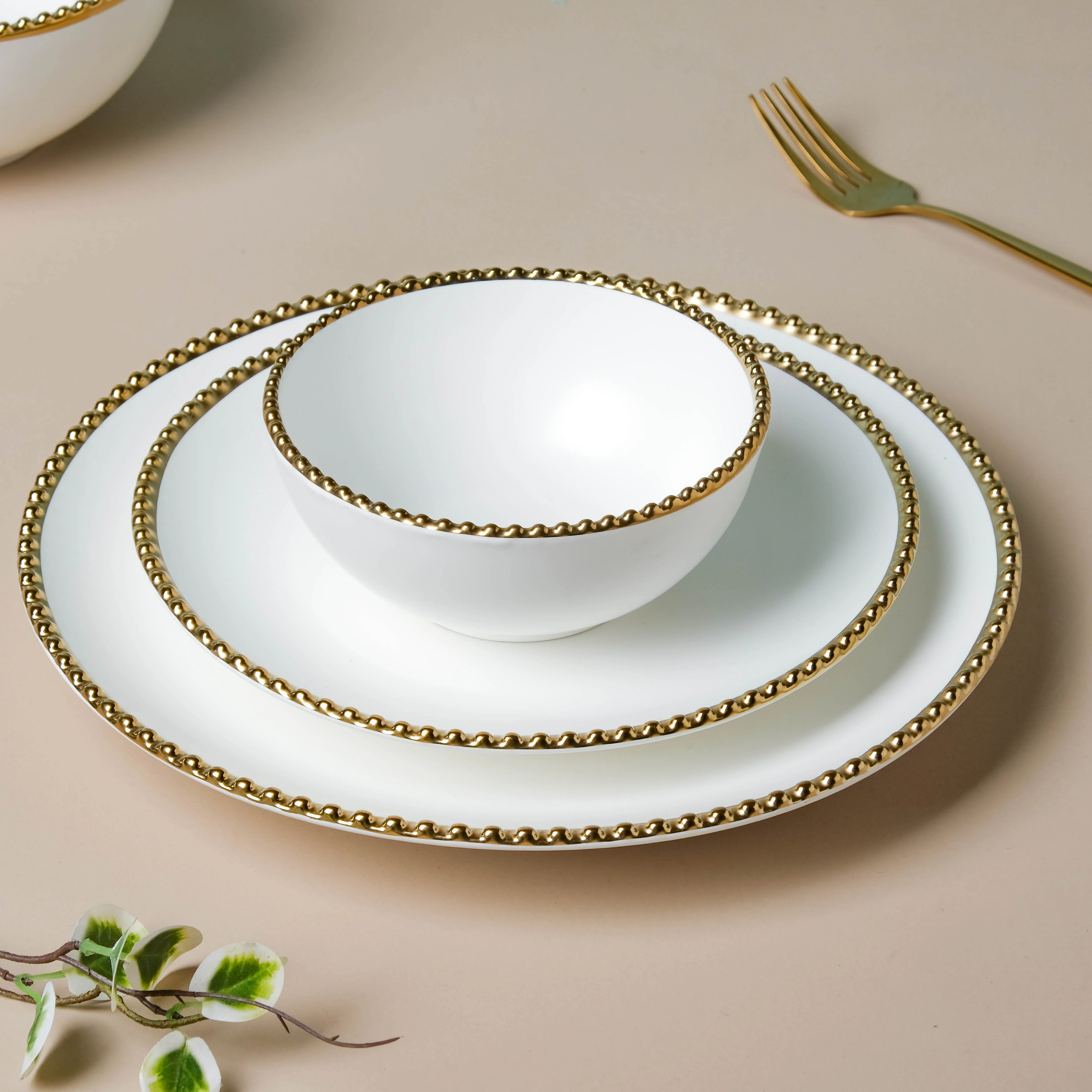Green And White Elysian 22 Piece Dinnerware For 6 - Image 3