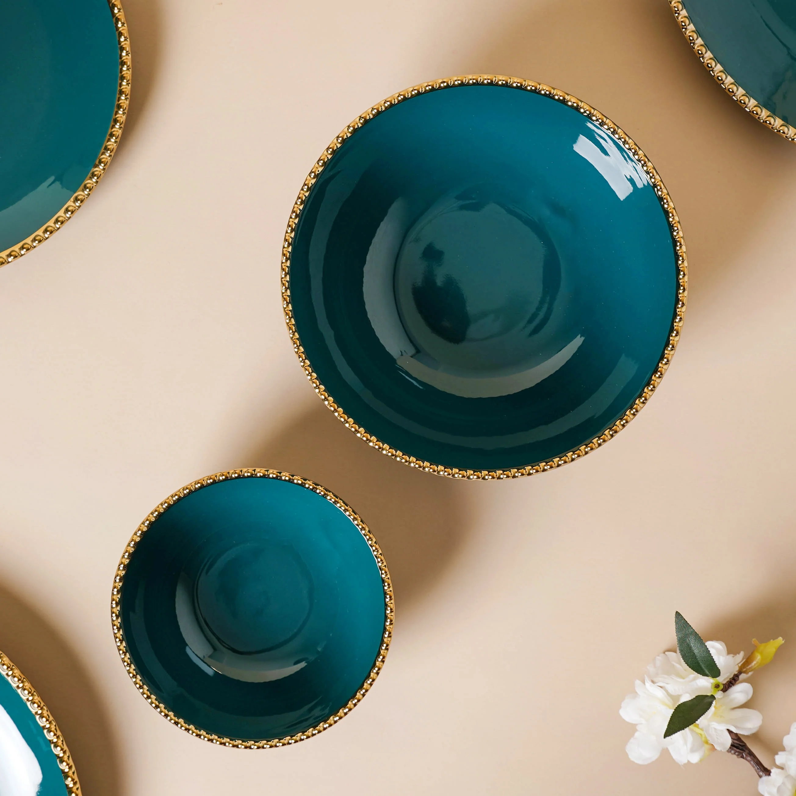 Green Elysian 21 Piece Dinner Set For 6 - Image 6