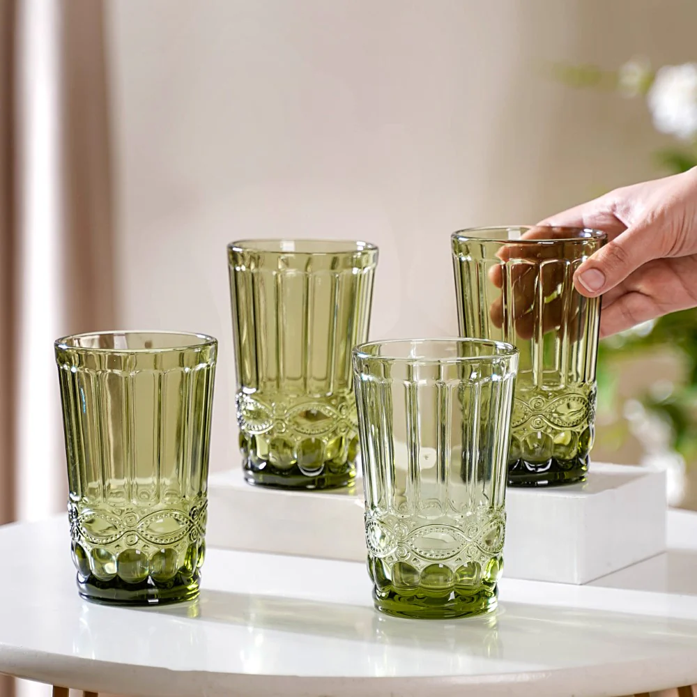 Green Water Glass Set of 4 - Image 3