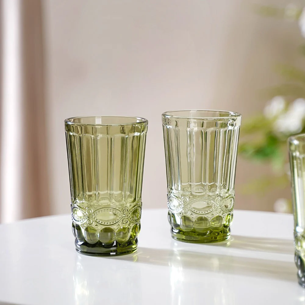 Green Water Glass Set of 4 - Image 6