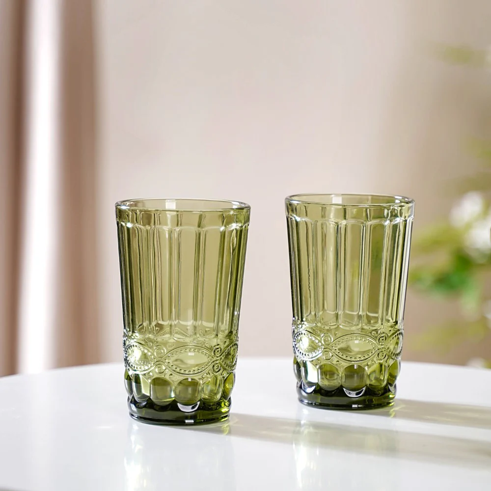 Green Water Glass Set of 4 - Image 8