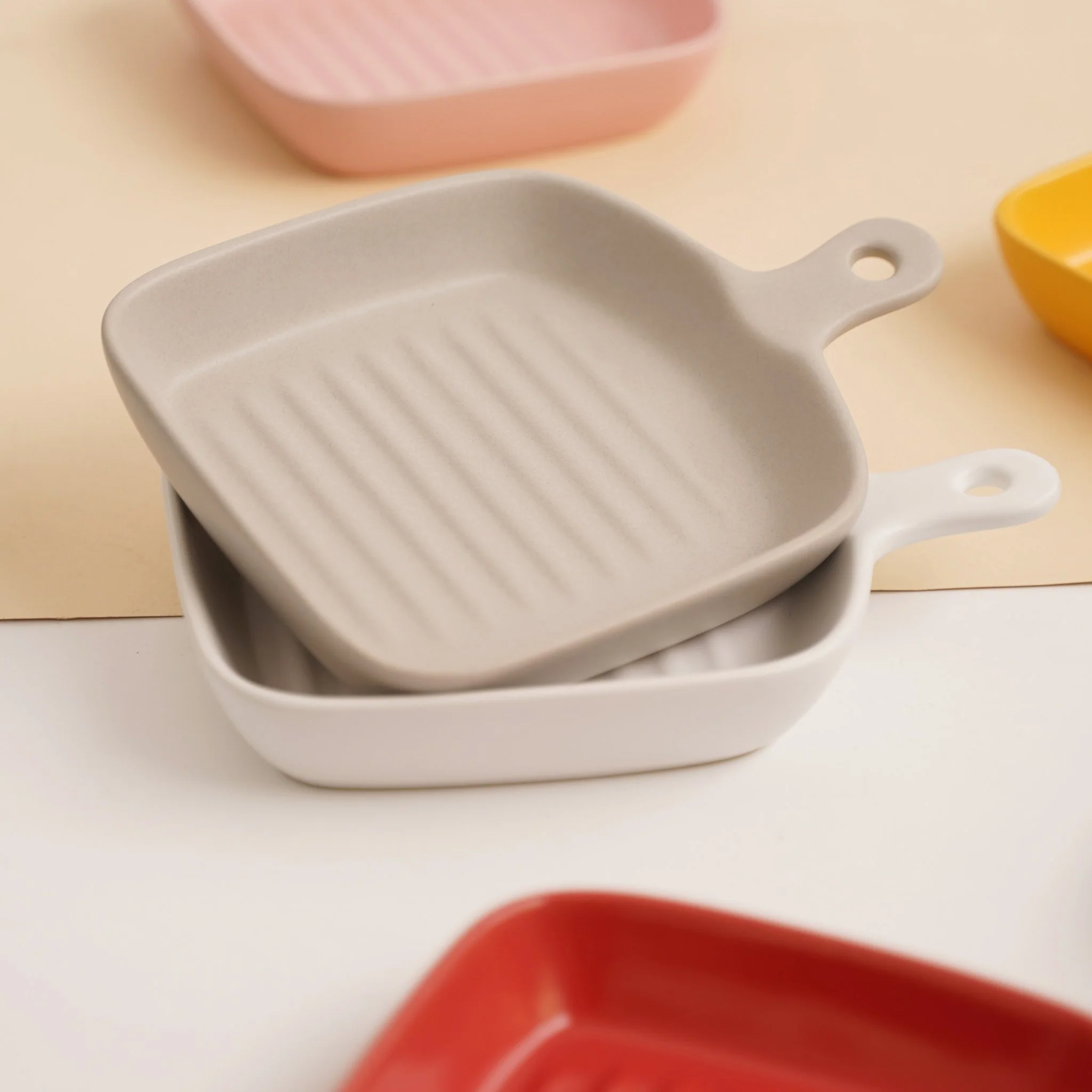 Grey Ceramic Grill Plate - Image 3