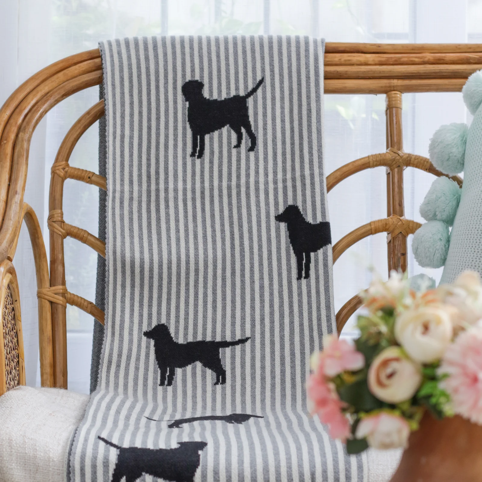 Grey Knitted Blanket - Image 6