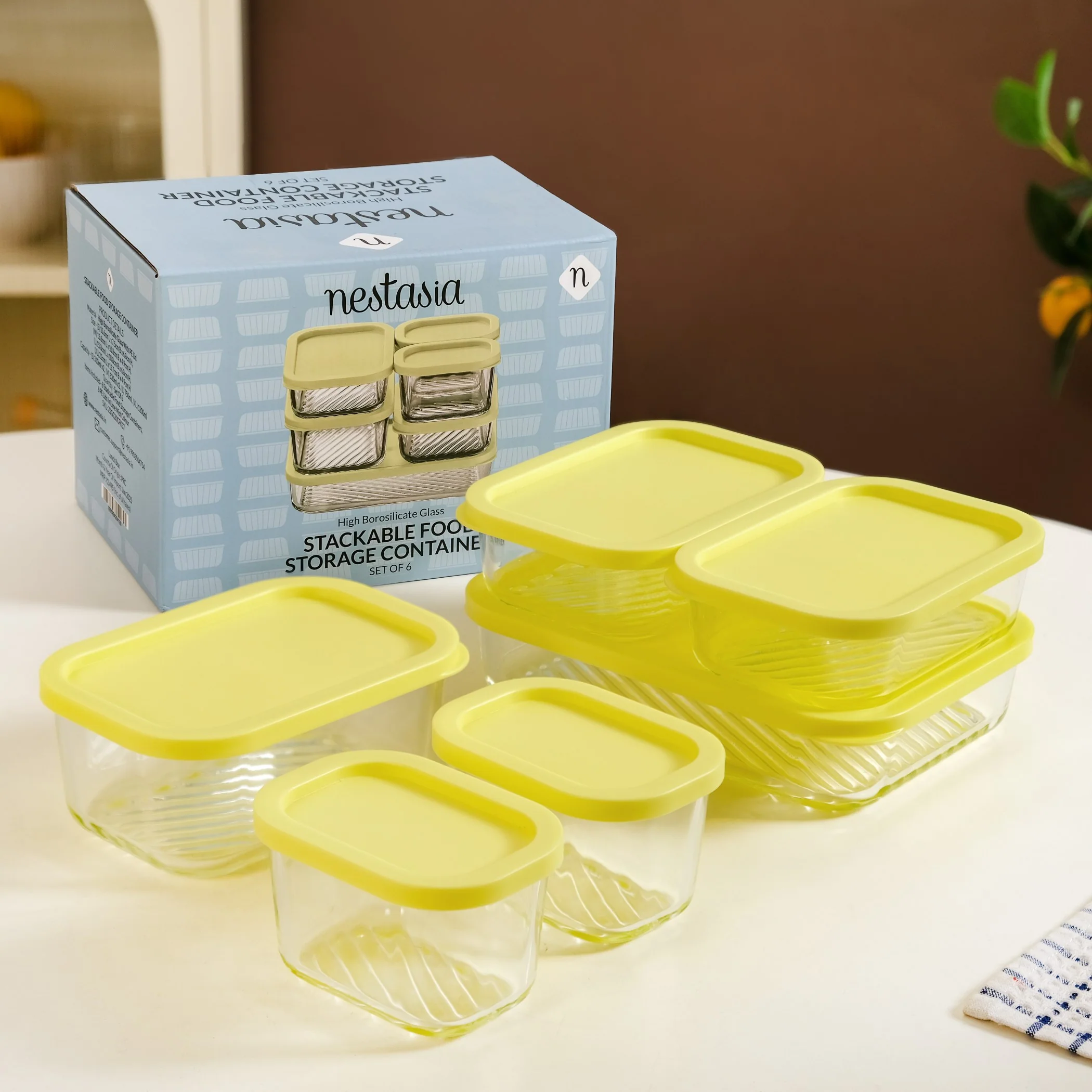 Groovo Stackable Storage Container Set Of 6 S 310ml M 520ml L 750ml XL 1200ml - Image 2