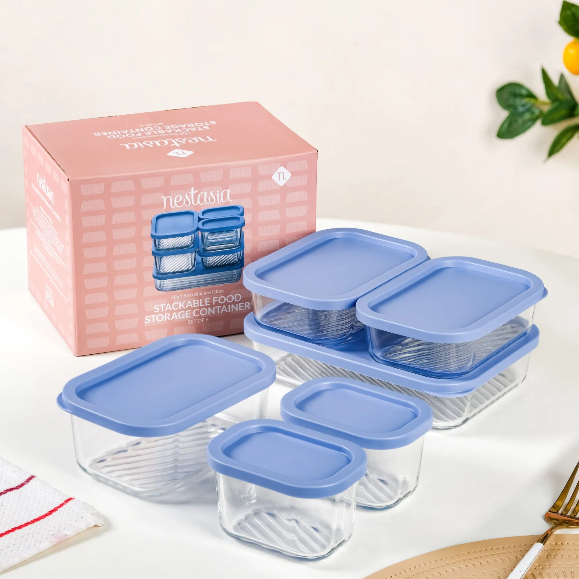 Groovo Transparent Airtight Storage Containers Set Of 6 S 310ml M 520ml L 750ml XL 1200ml - Image 2