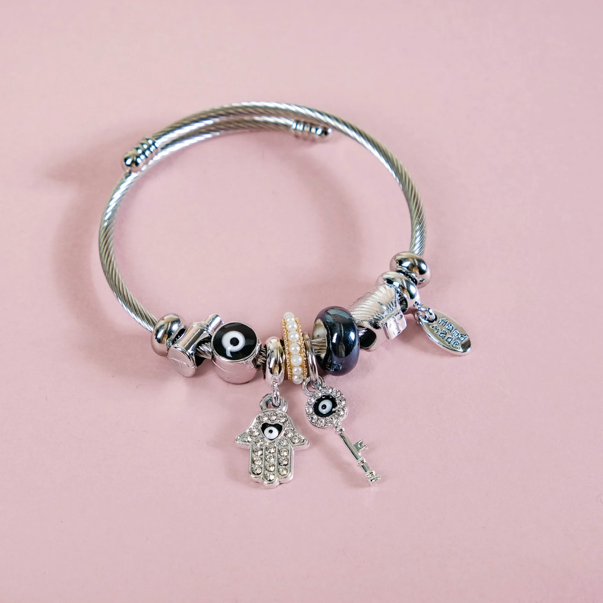 Hamsa Hand Bracelet Rakhi Gift Hamper Set Of 3 With Box And Card - Image 3
