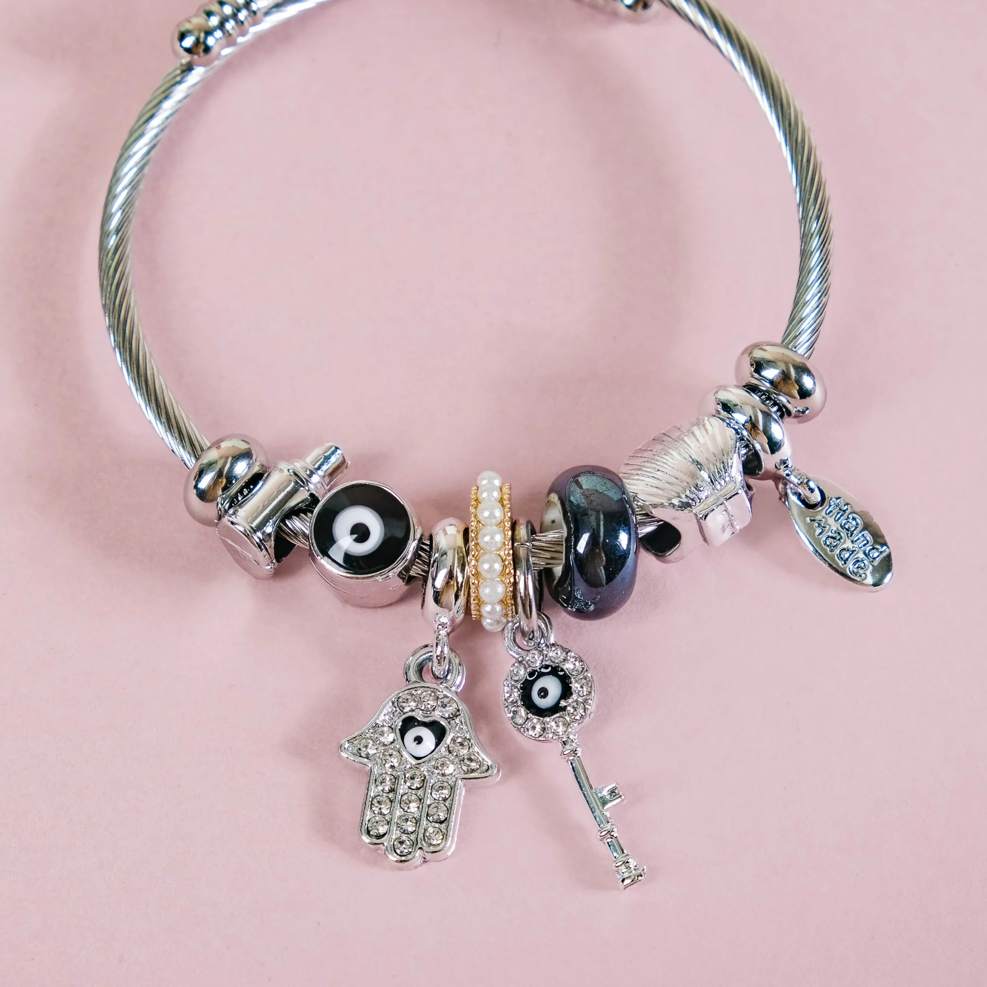 Hamsa Hand Bracelet Rakhi Gift Hamper Set Of 3 With Box And Card - Image 7