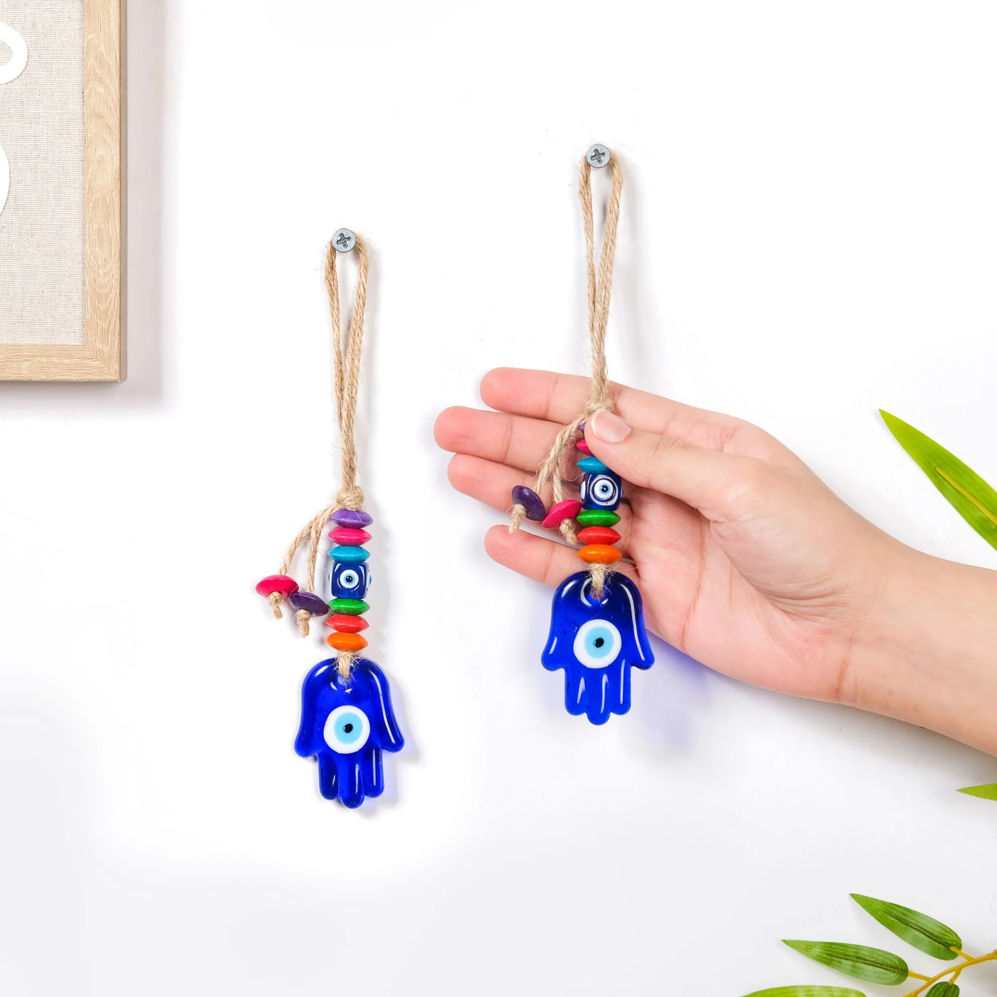 Hamsa Hand Evil Eye Wall Hanging Set Of 2 - Image 2