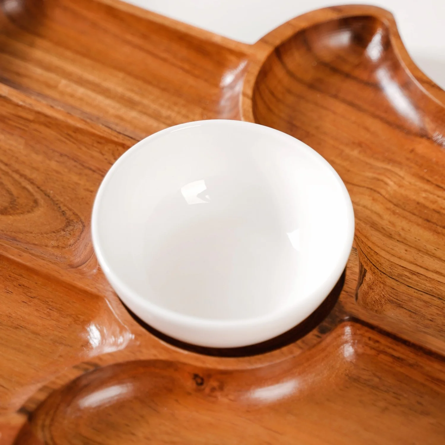 Hamsa Hand Wooden Platter With Dip Bowl - Image 11
