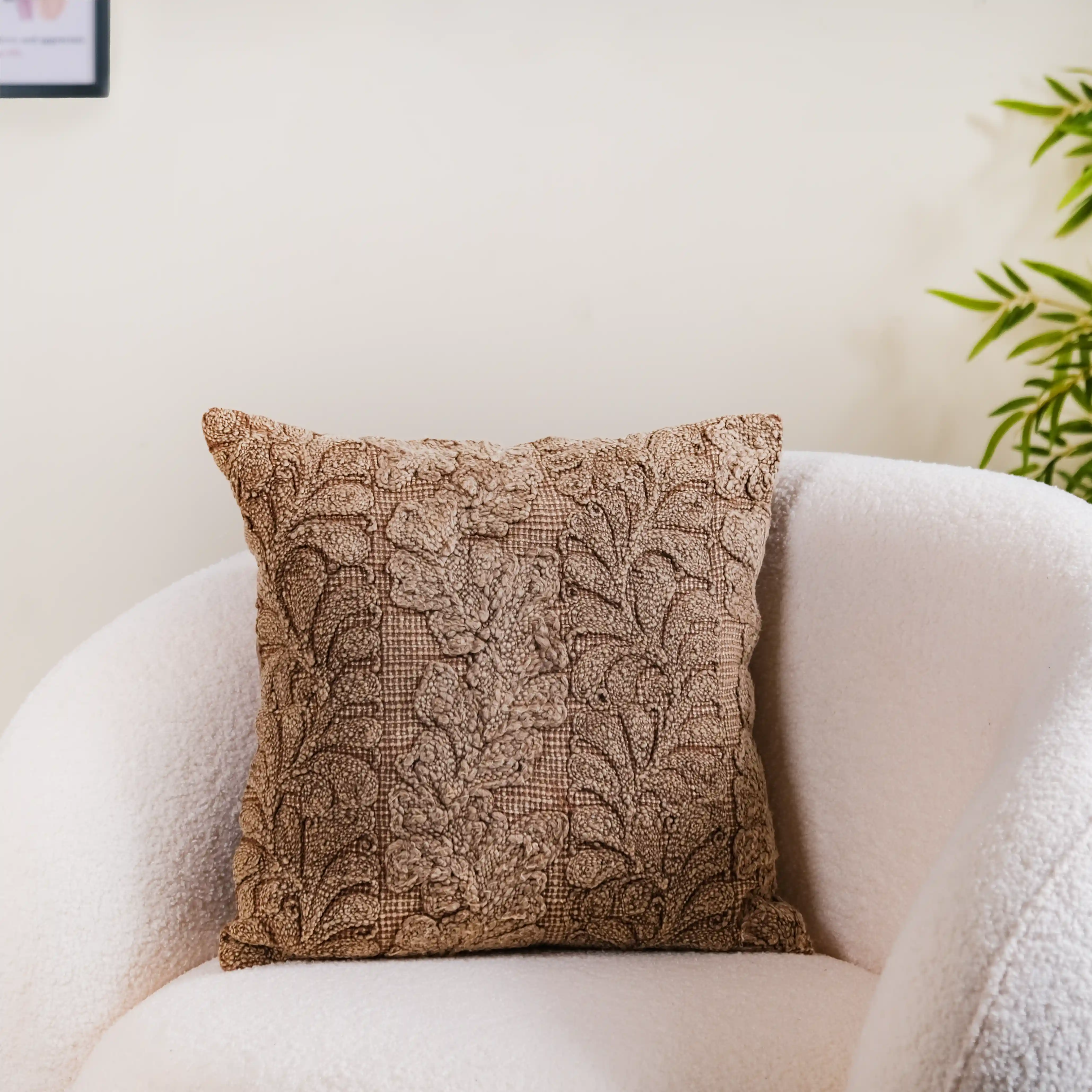 Handwoven Earth Tones Cushion Cover Set Of 3 16x16 Inch - Image 10