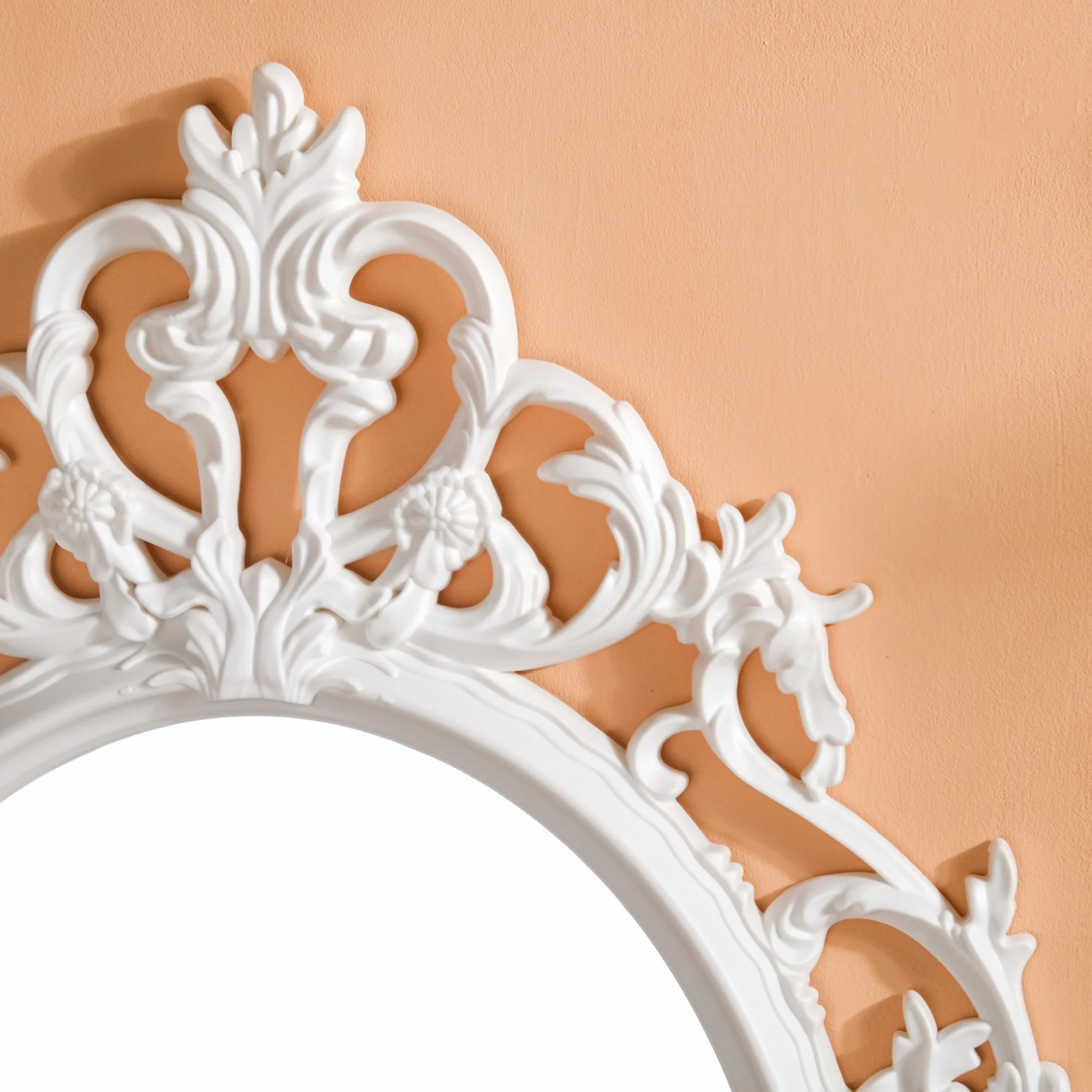 Hanging Wall Mirror White Large - Image 3