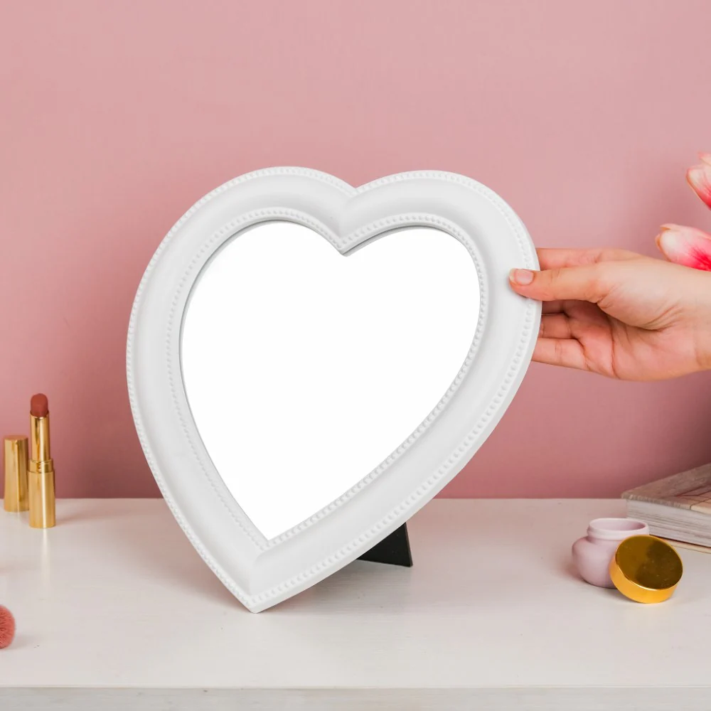 Heart Face Mirror White Large - Image 2