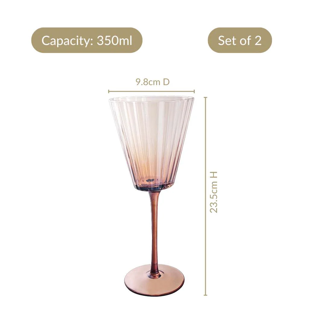 Helios Ombre Wine Glass Set Of 2 350ml - Image 4