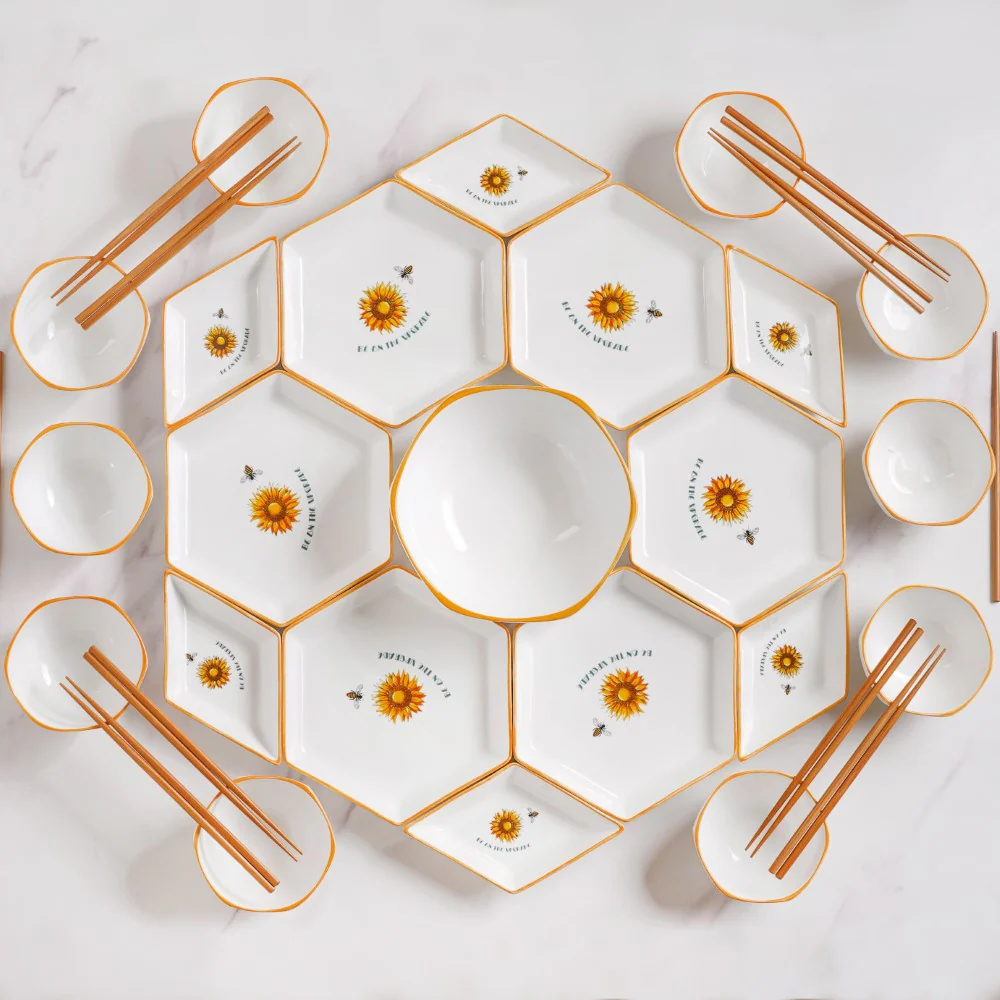 Hexagon Snack Set For 6 - Image 15