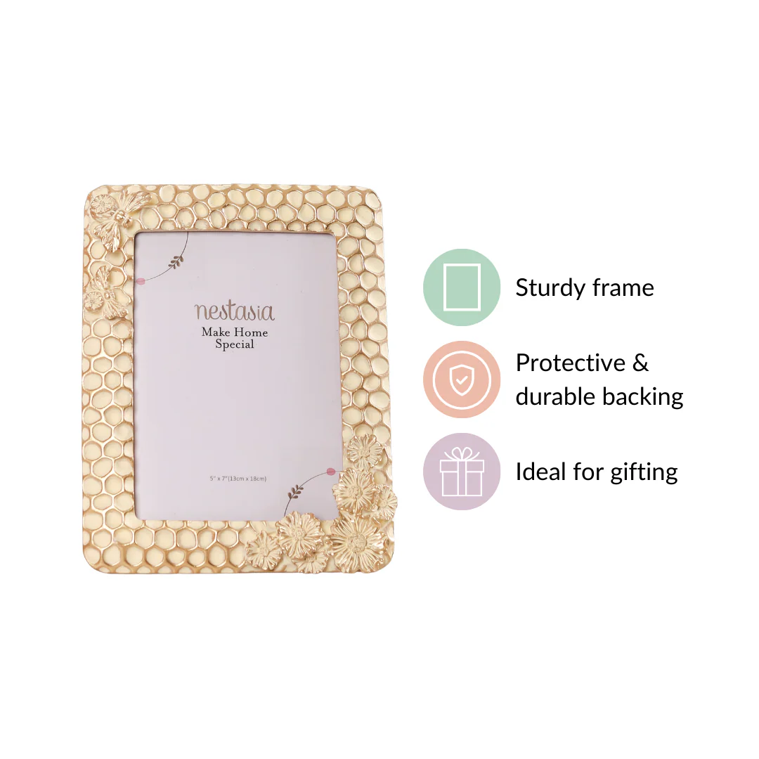 Honeycomb Gold Frame Large 9"x7" - Image 5