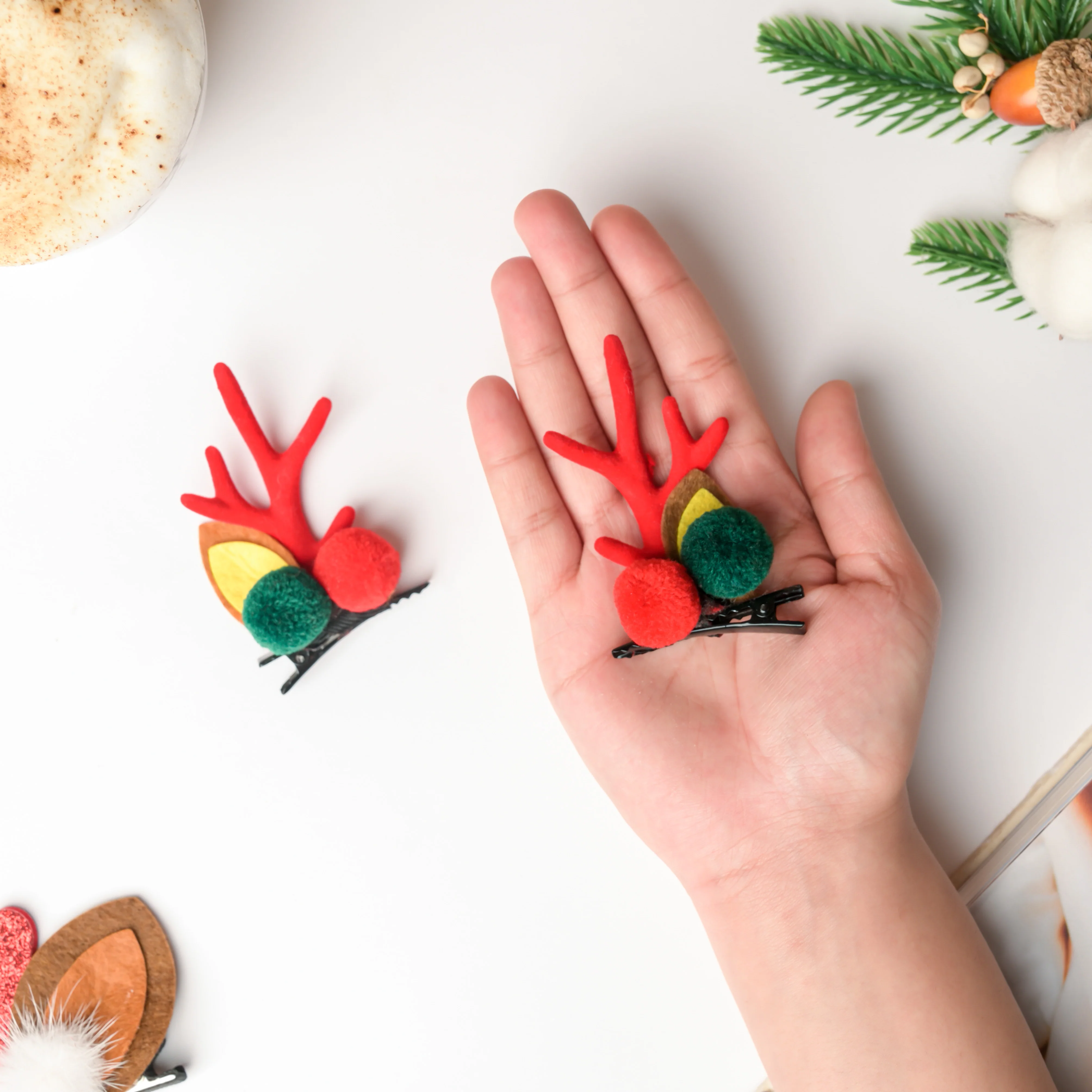 Horns Of Reindeer Christmas Hair Clip Set of 2 - Image 2