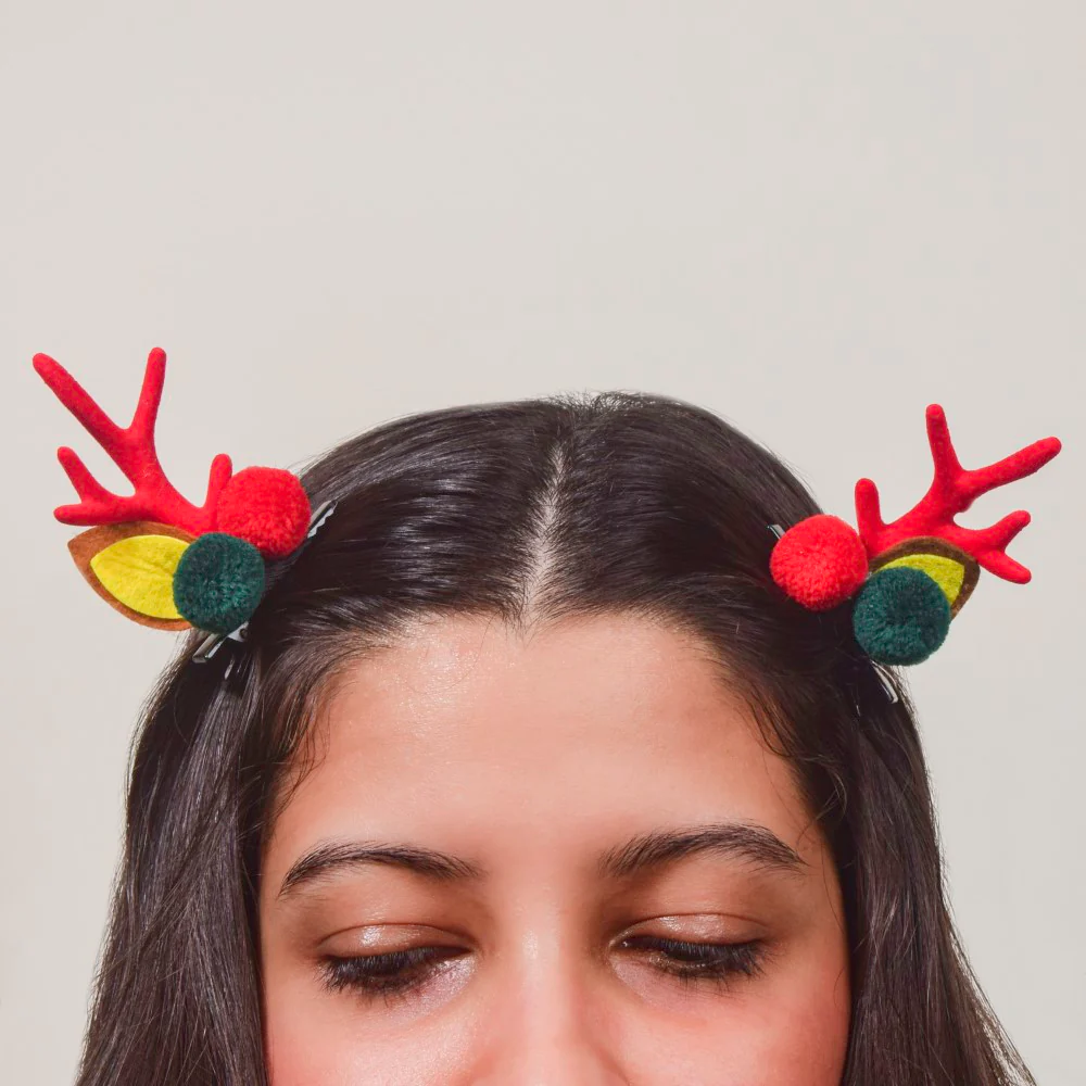 Horns Of Reindeer Christmas Hair Clip Set of 2 - Image 3