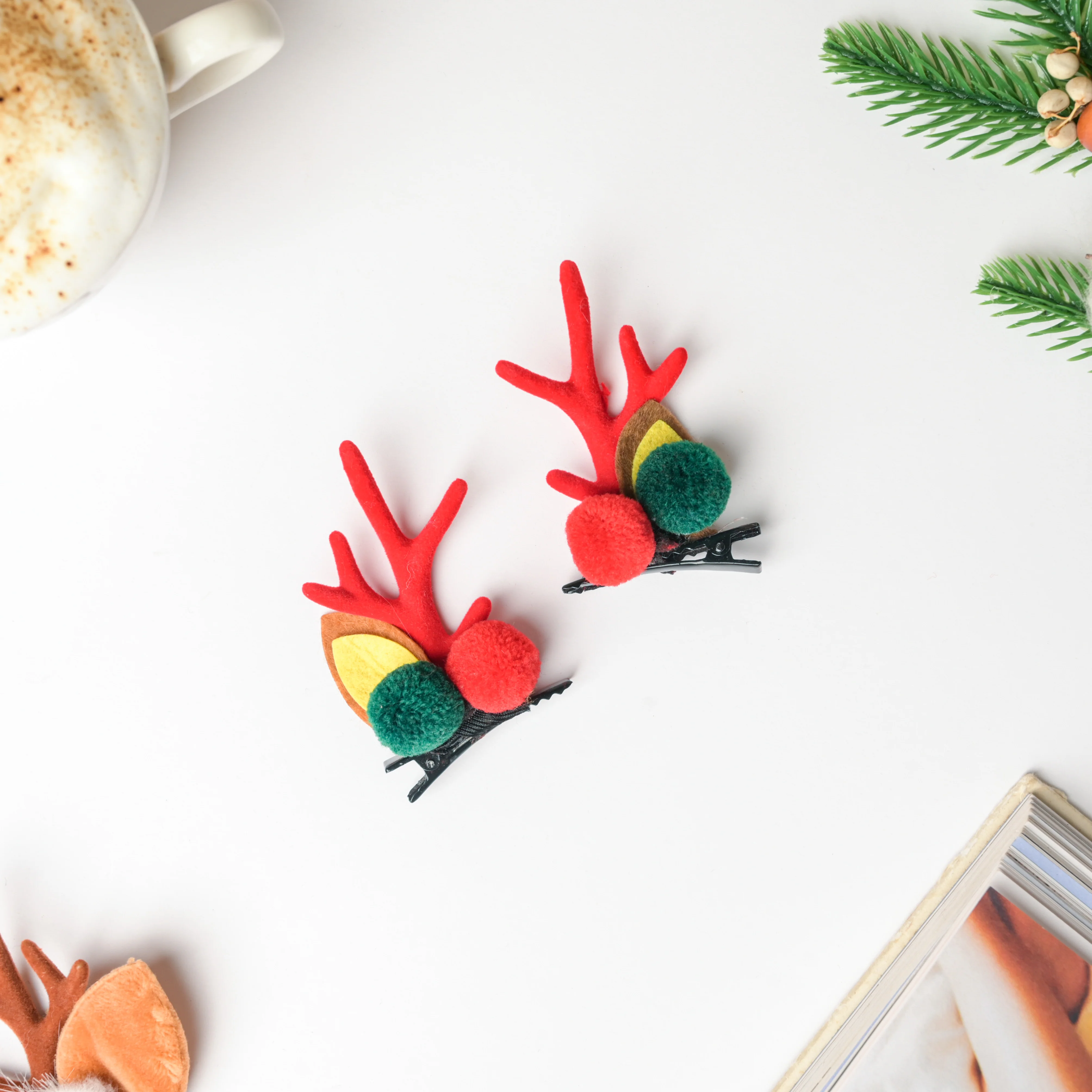 Horns Of Reindeer Christmas Hair Clip Set of 2 - Image 5