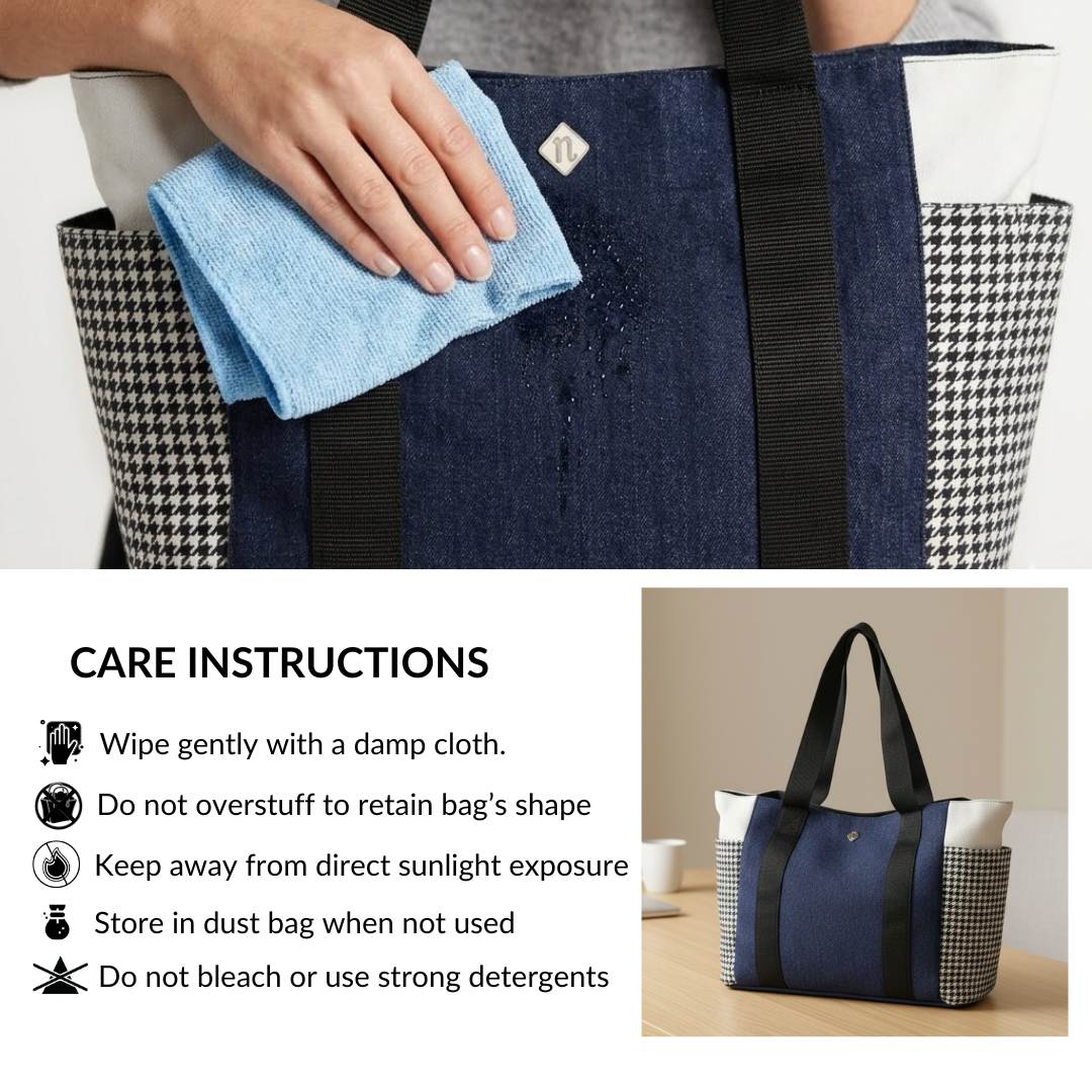 Houndstooth Pattern Tote Bag For Women - Image 8