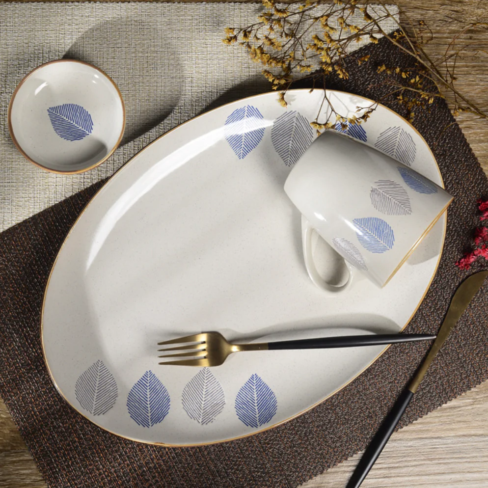 House of Eden Blue Leaf Dessert Plate 50ml - Image 14